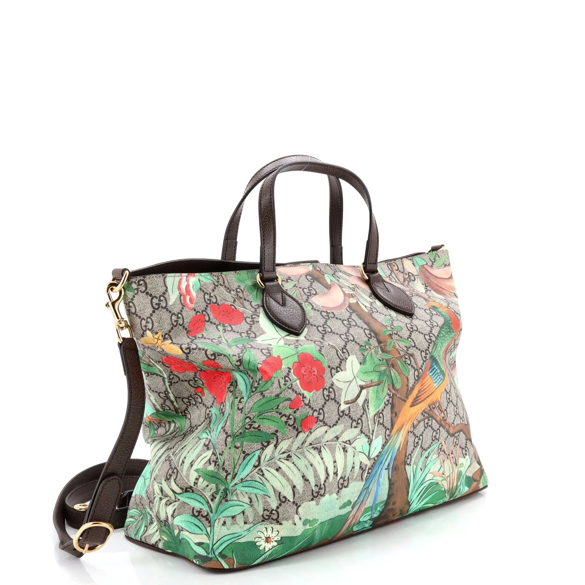 Convertible Soft Tote Tian Print GG Coated Canvas Medium - Image 2