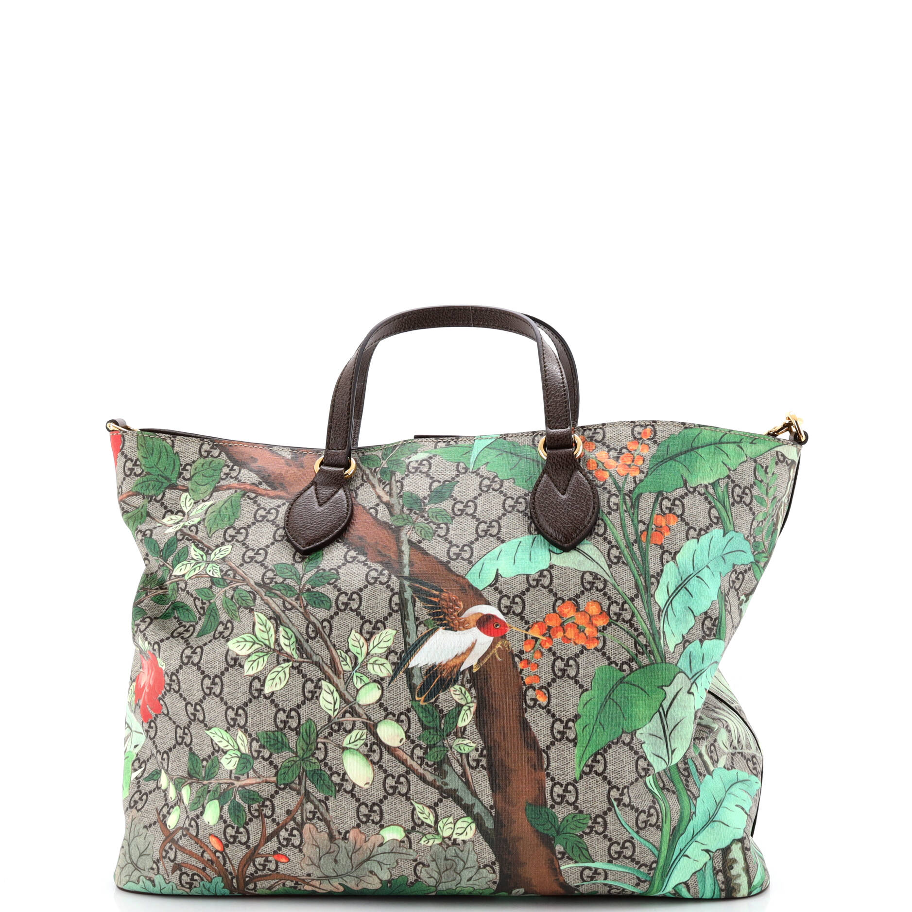 Convertible Soft Tote Tian Print GG Coated Canvas Medium - Image 3