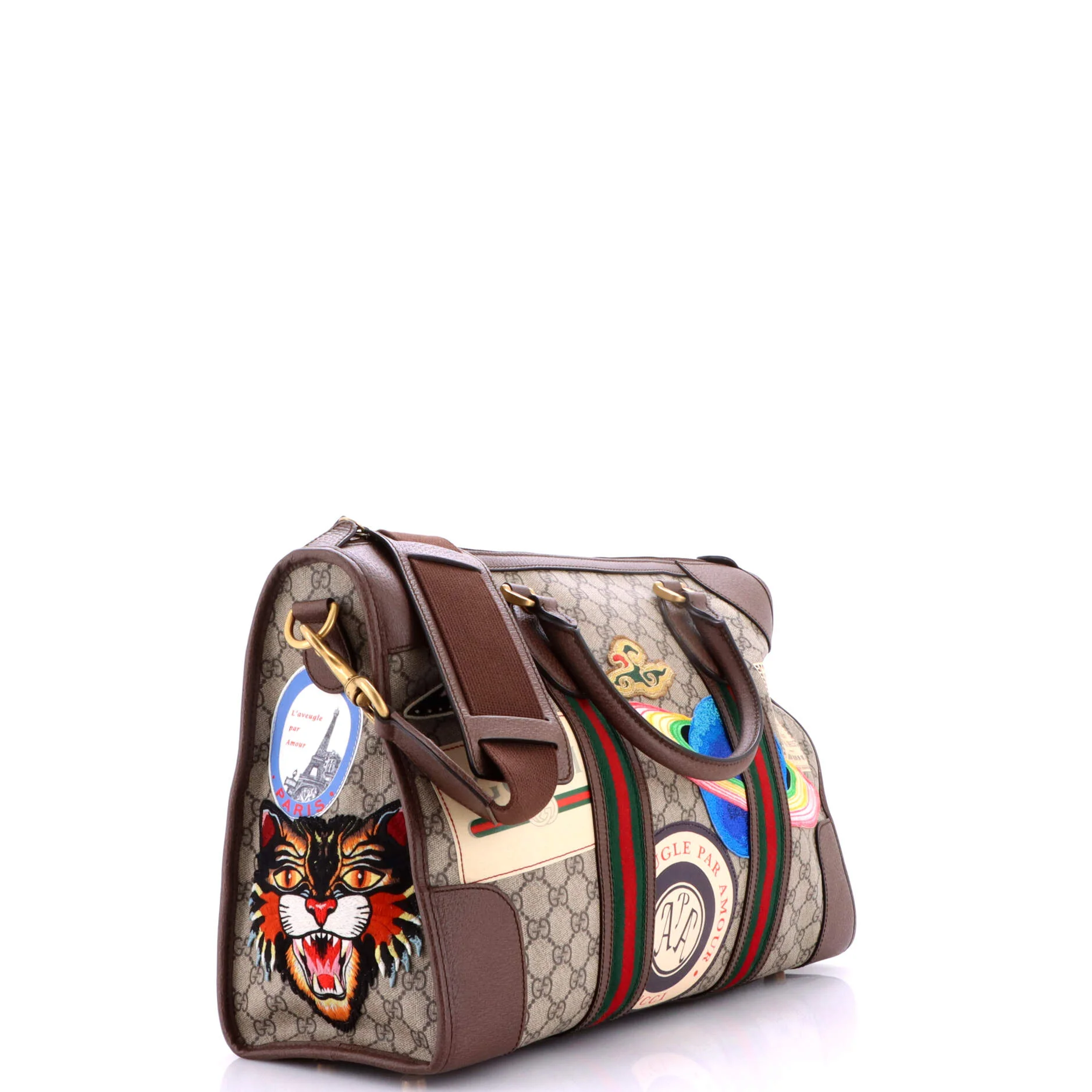 Courrier Carry On Convertible Duffle GG Coated Canvas with Applique Small - Image 2