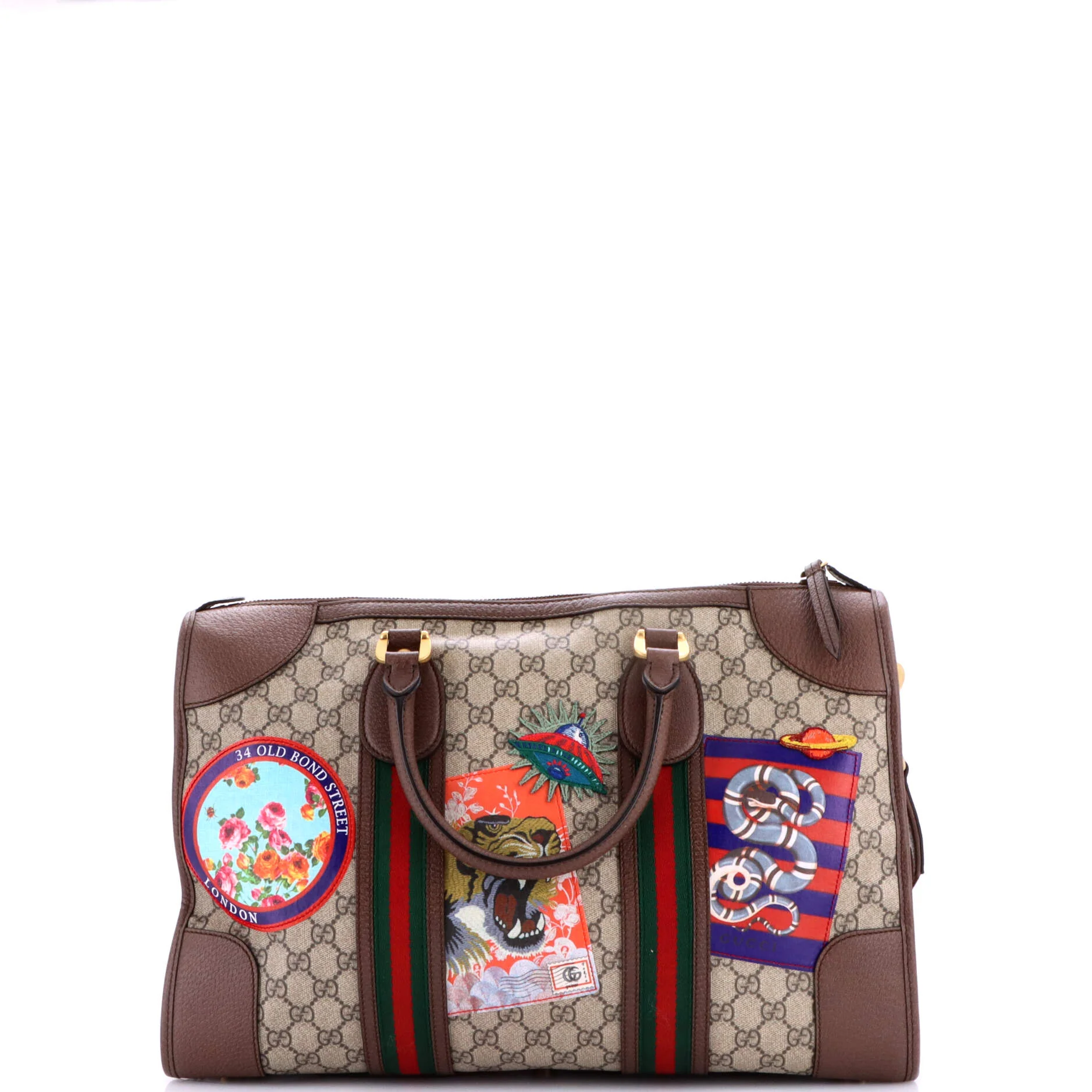 Courrier Carry On Convertible Duffle GG Coated Canvas with Applique Small - Image 3