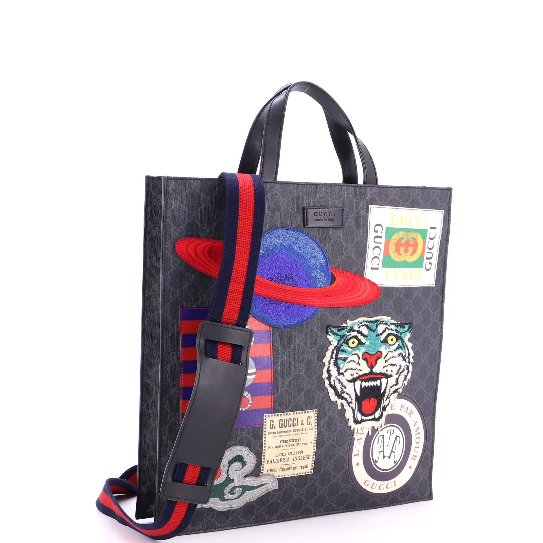 Courrier Convertible Soft Open Tote GG Coated Canvas with Applique North South - Image 2