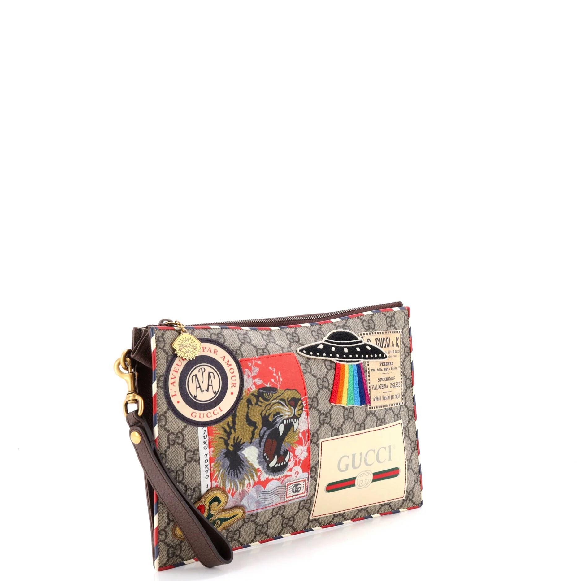 Courrier Pouch GG Coated Canvas with Applique - Image 2