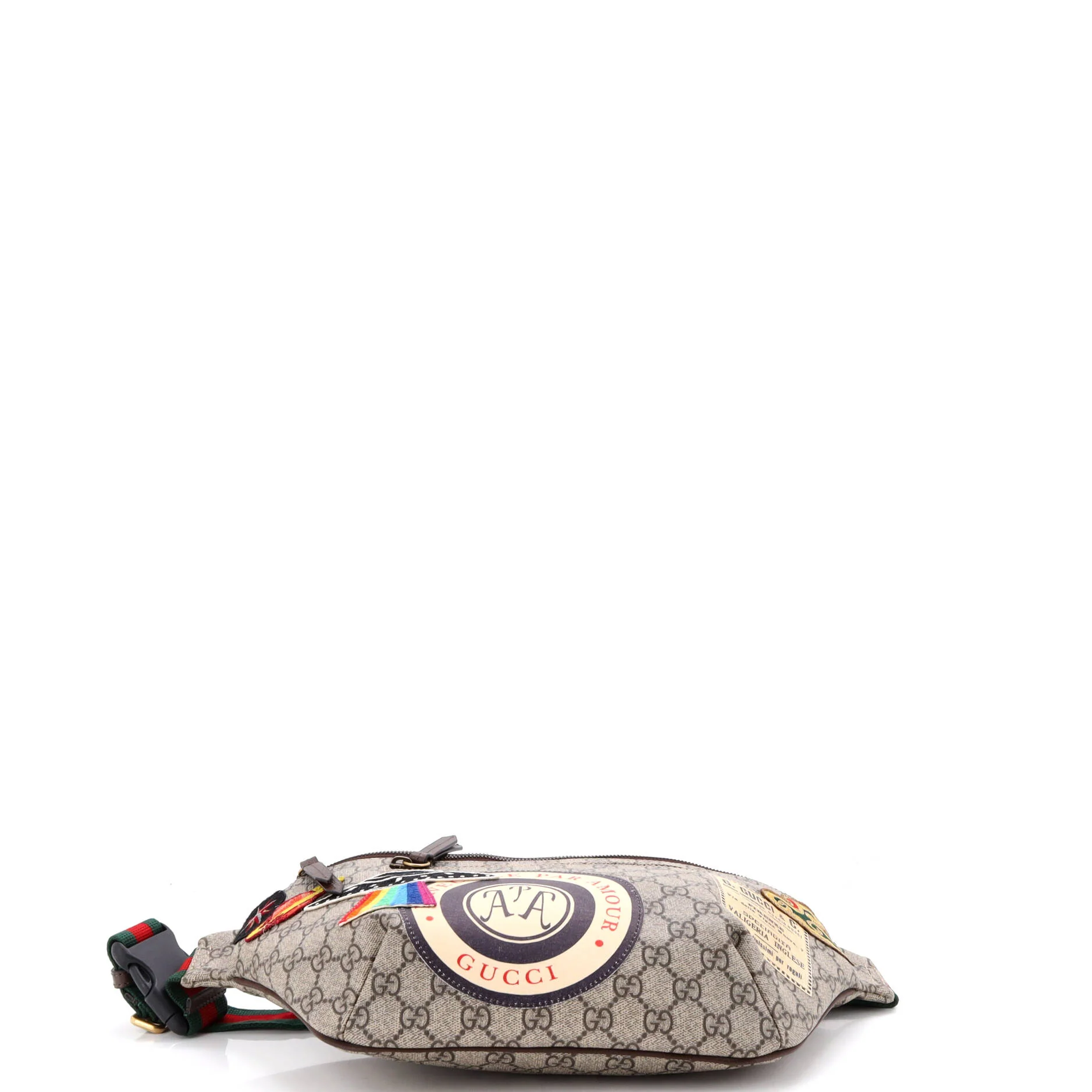 Courrier Zip Belt Bag GG Coated Canvas with Applique - Image 4