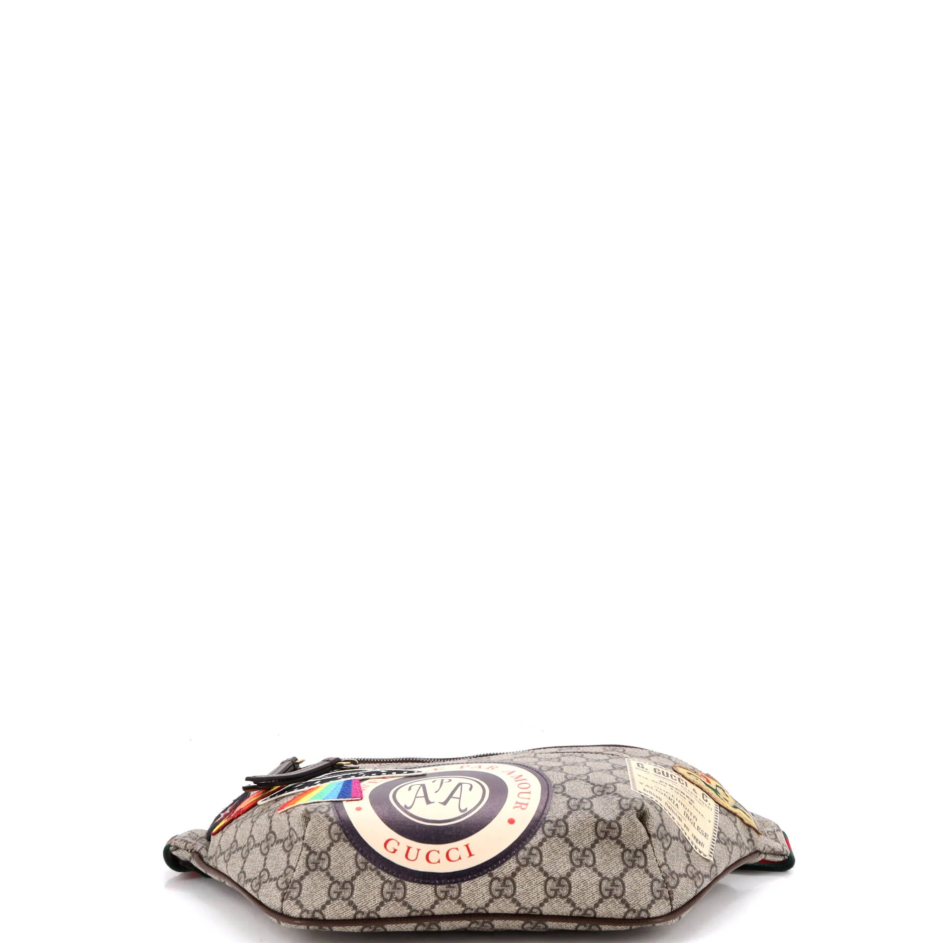 Courrier Zip Belt Bag GG Coated Canvas with Applique - Image 4