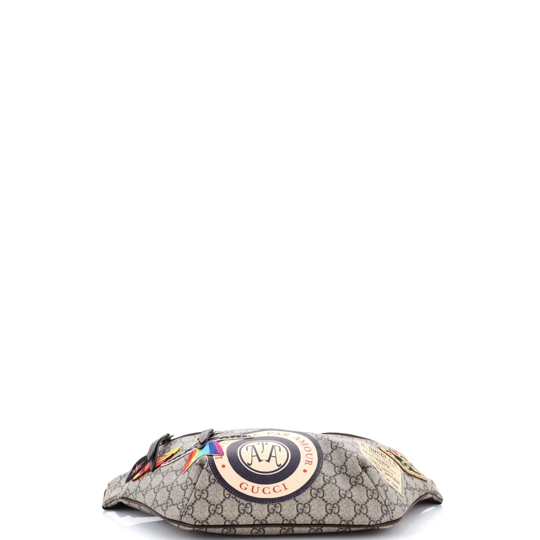 Courrier Zip Belt Bag GG Coated Canvas with Applique - Image 4