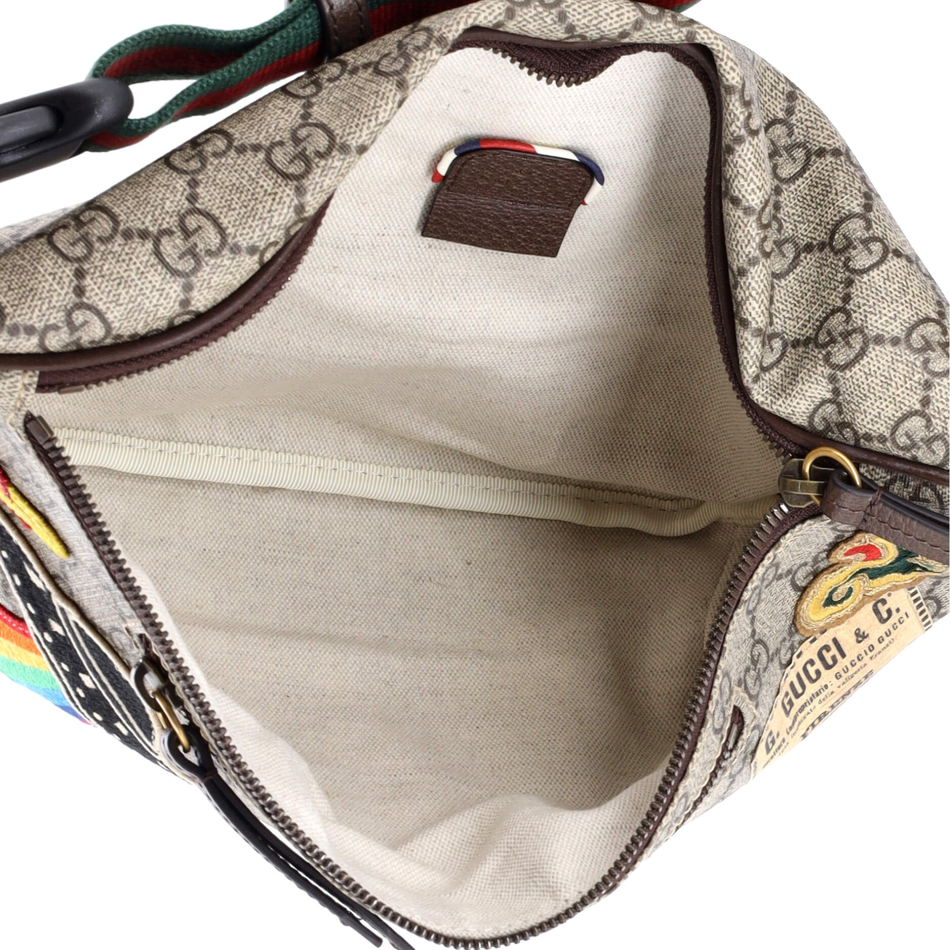 Courrier Zip Belt Bag GG Coated Canvas with Applique - Image 5