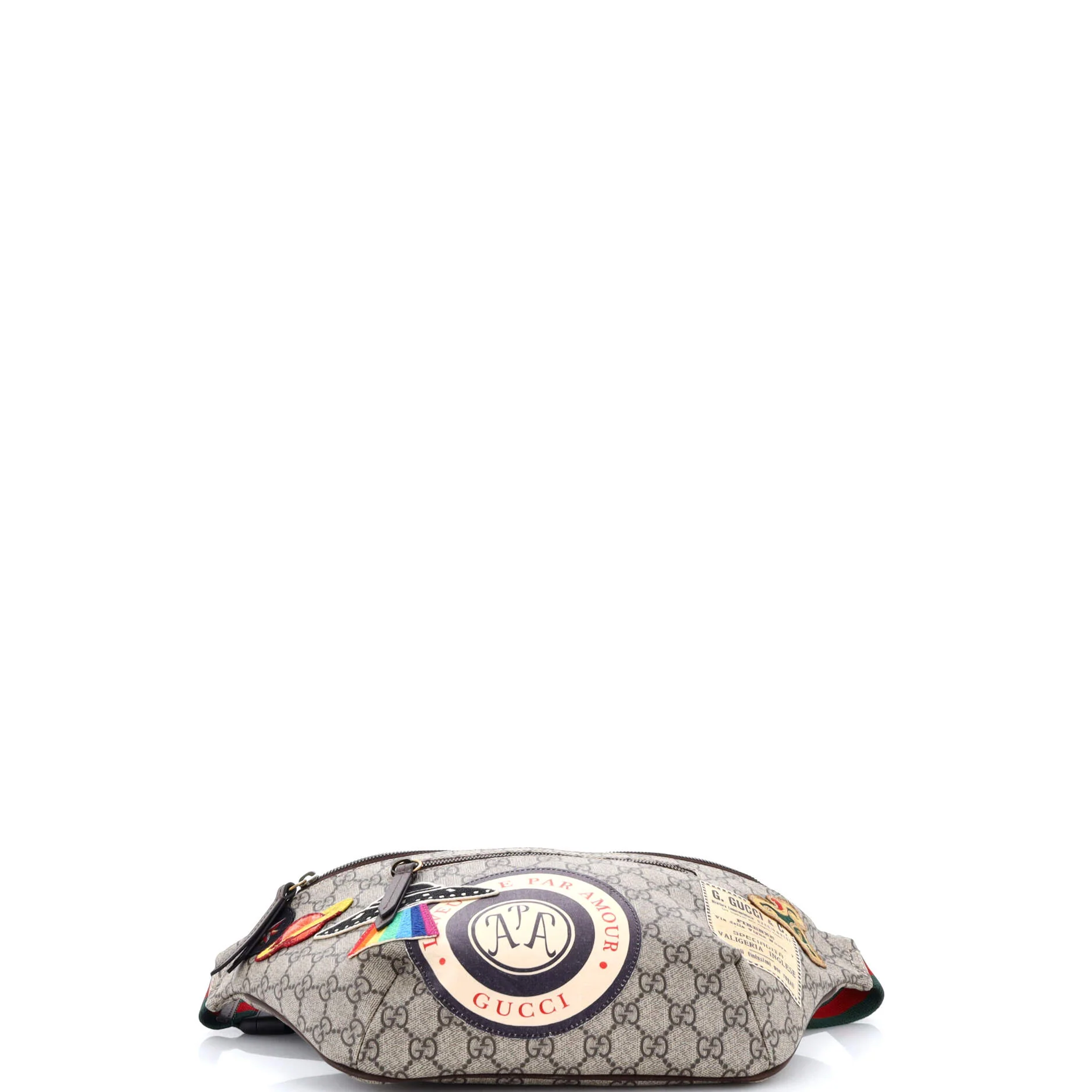 Courrier Zip Belt Bag GG Coated Canvas with Applique - Image 4