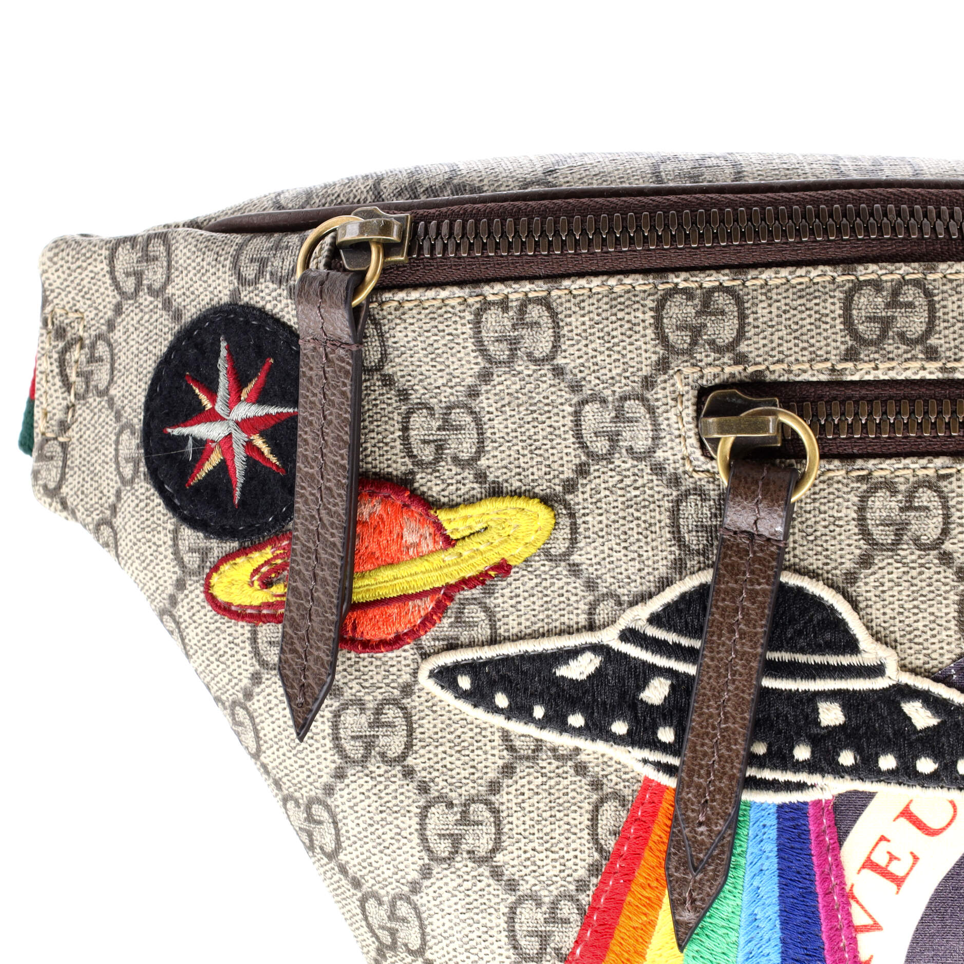 Courrier Zip Belt Bag GG Coated Canvas with Applique - Image 6