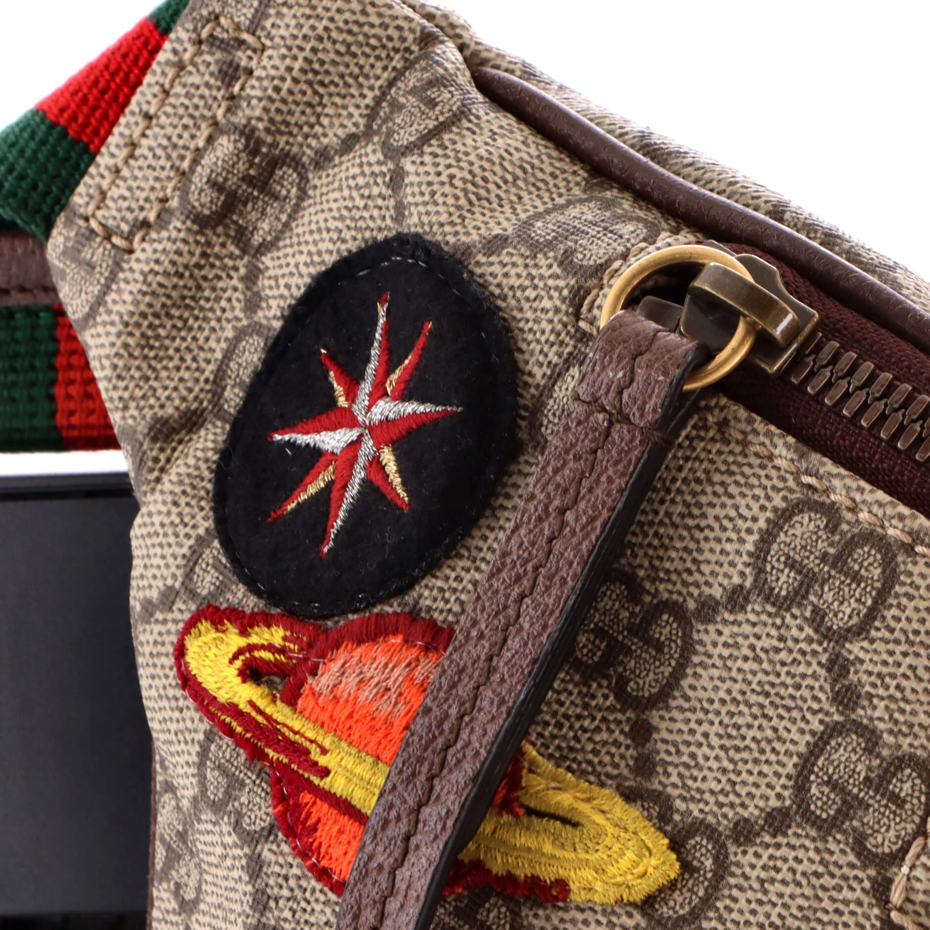 Courrier Zip Belt Bag GG Coated Canvas with Applique - Image 6