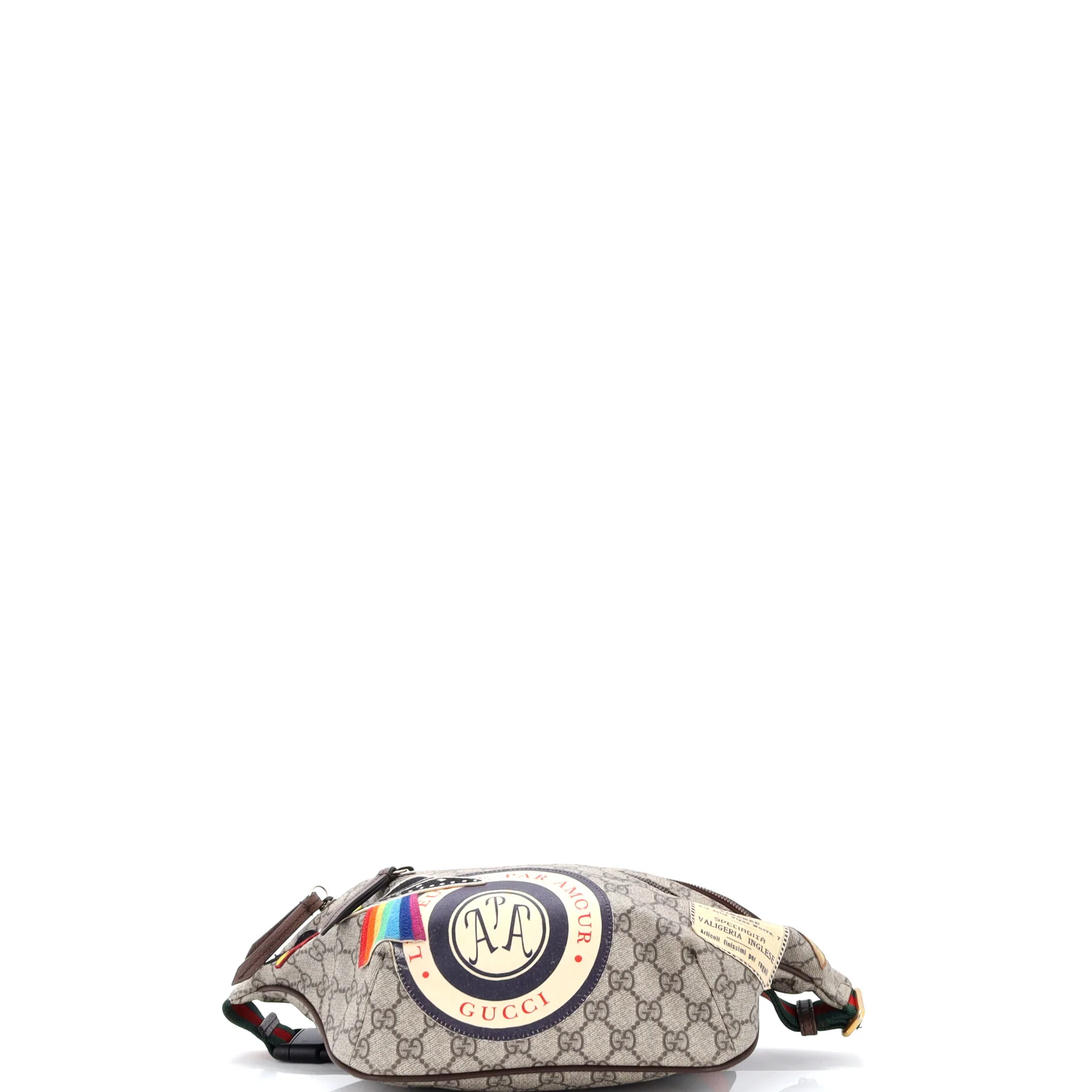 Courrier Zip Belt Bag GG Coated Canvas with Applique - Image 4