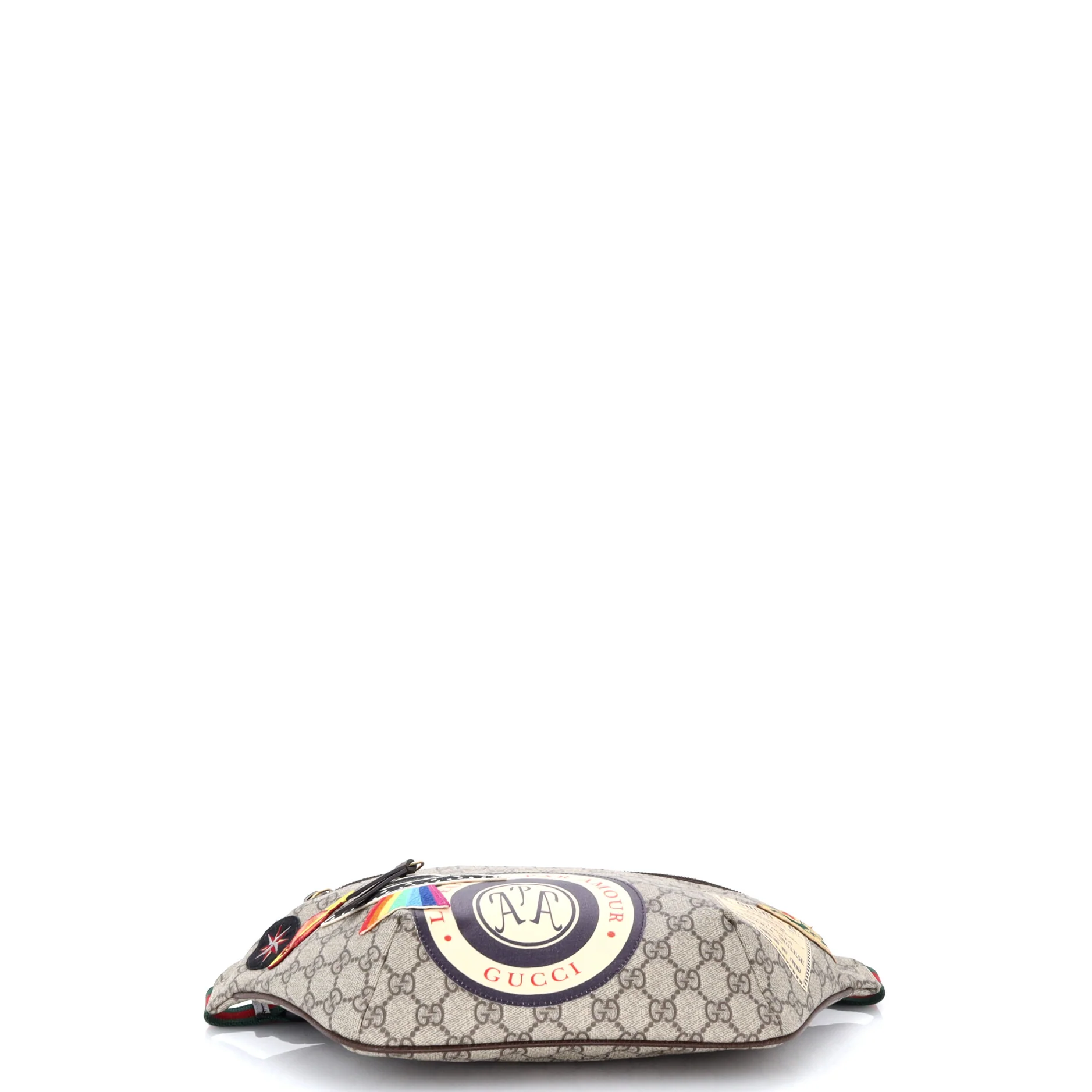 Courrier Zip Belt Bag GG Coated Canvas with Applique - Image 4