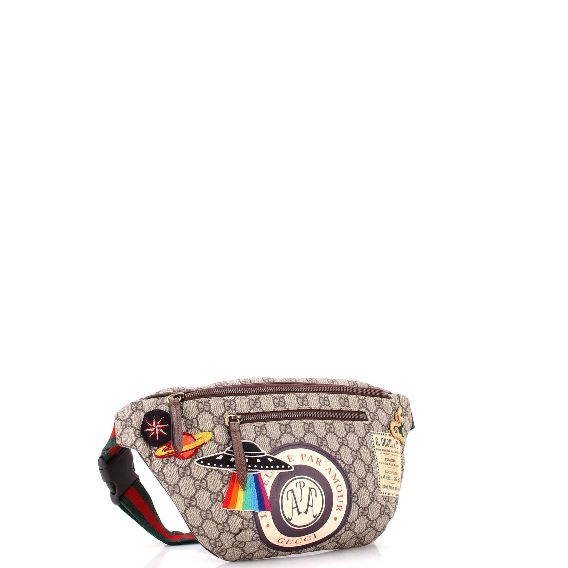 Courrier Zip Belt Bag GG Coated Canvas with Applique - Image 2