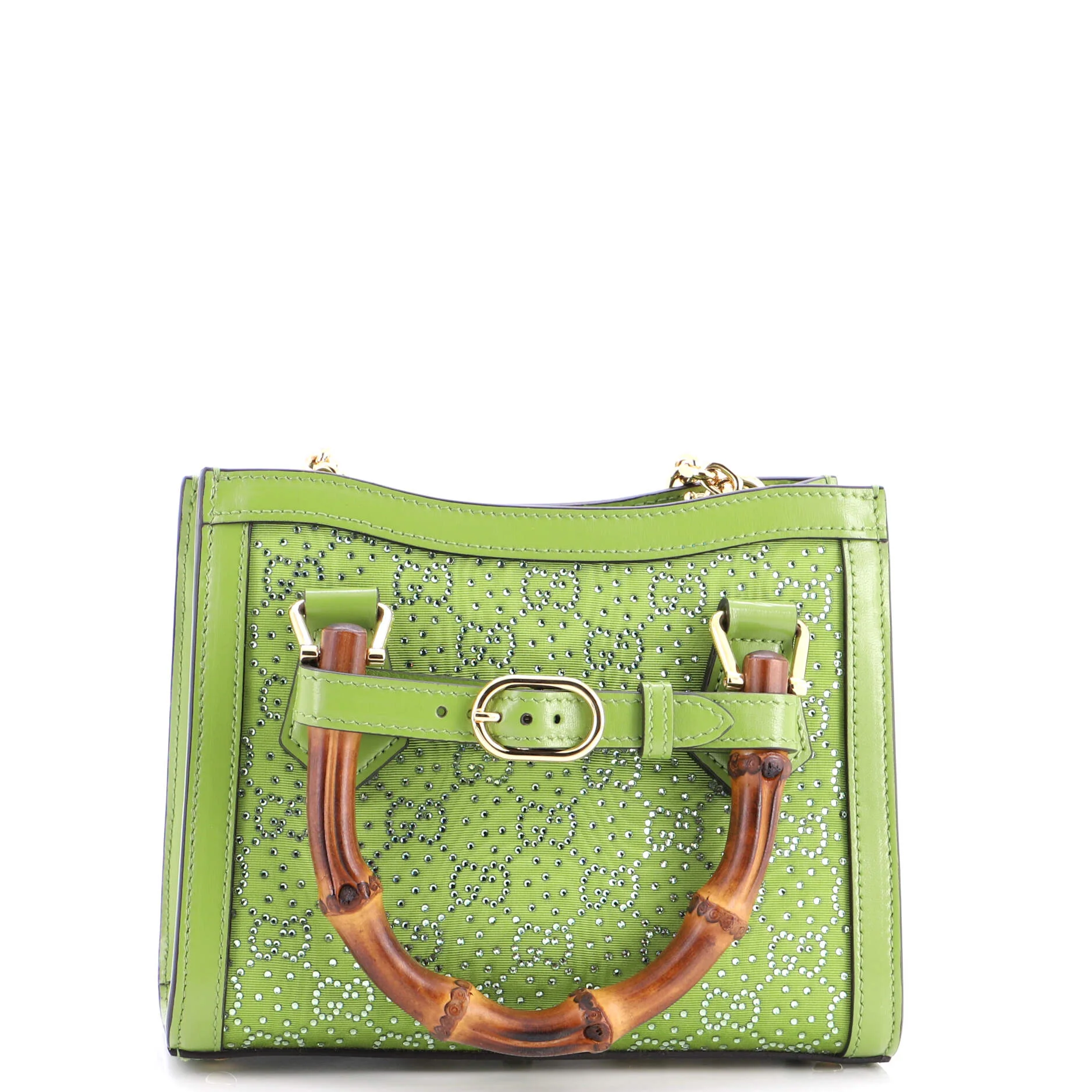 Diana NM Bamboo Handle Tote Crystal Embellished GG Canvas Mini - Image 3