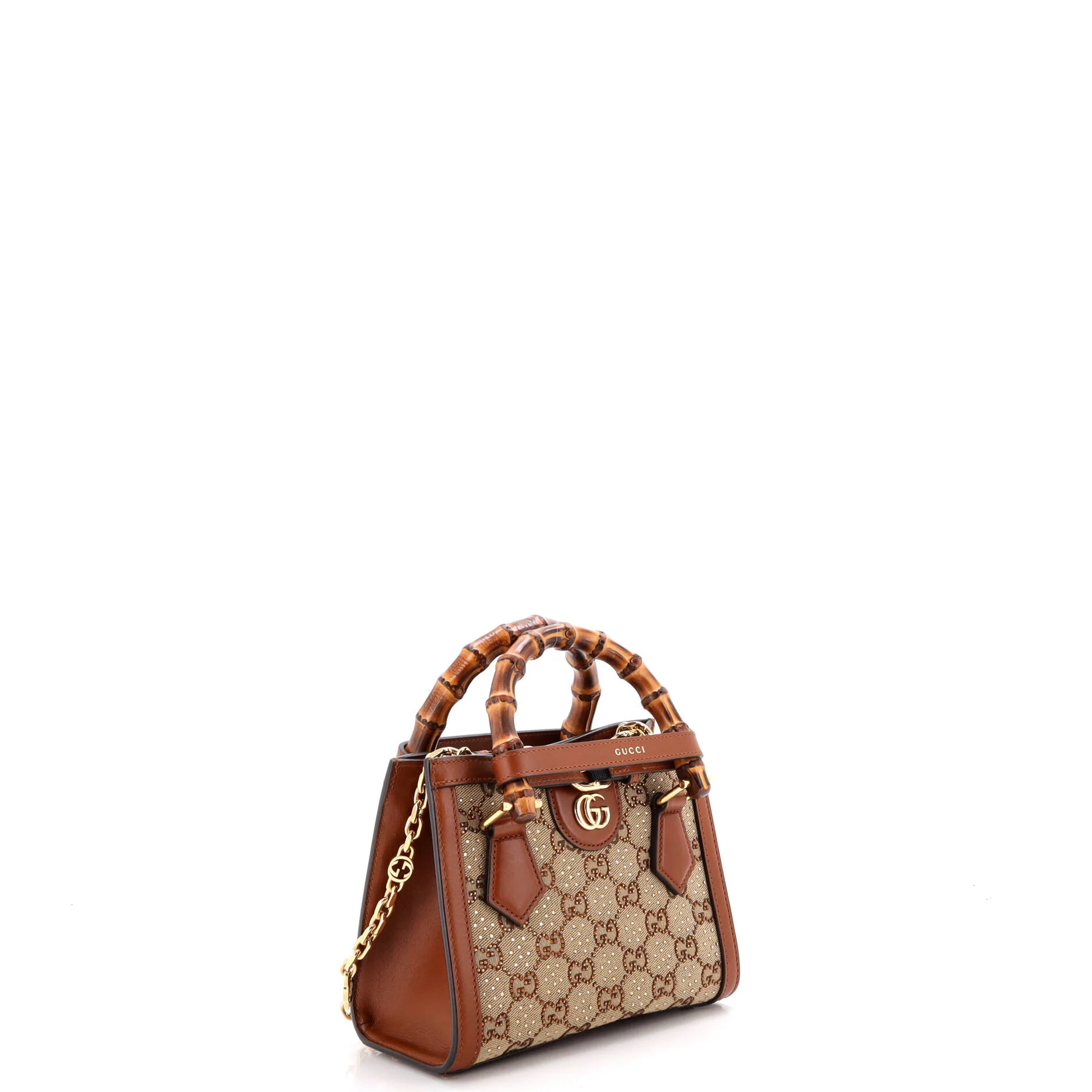 Diana NM Bamboo Handle Tote Crystal Embellished GG Canvas Mini - Image 2