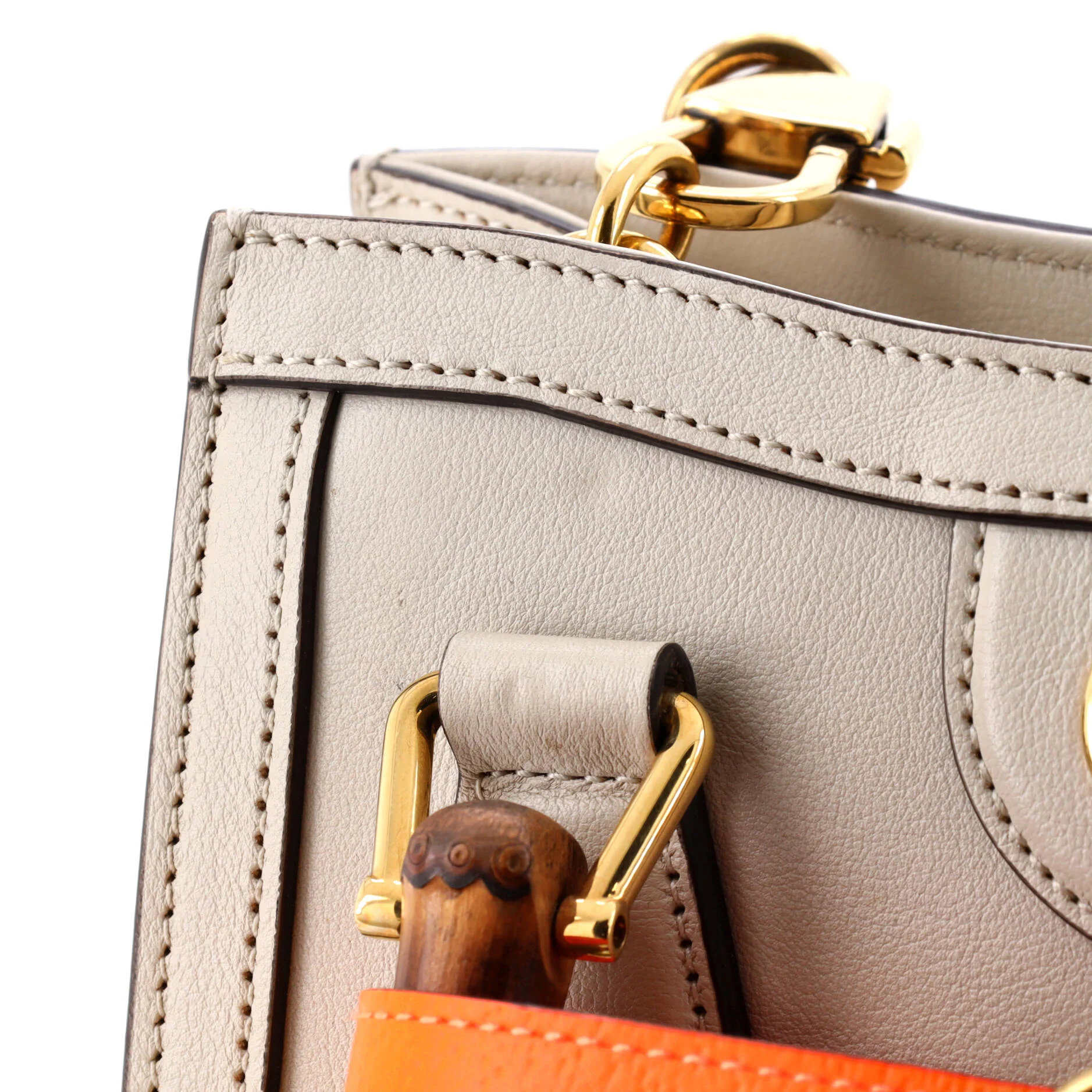 Diana NM Bamboo Handle Tote Leather Mini - Image 6