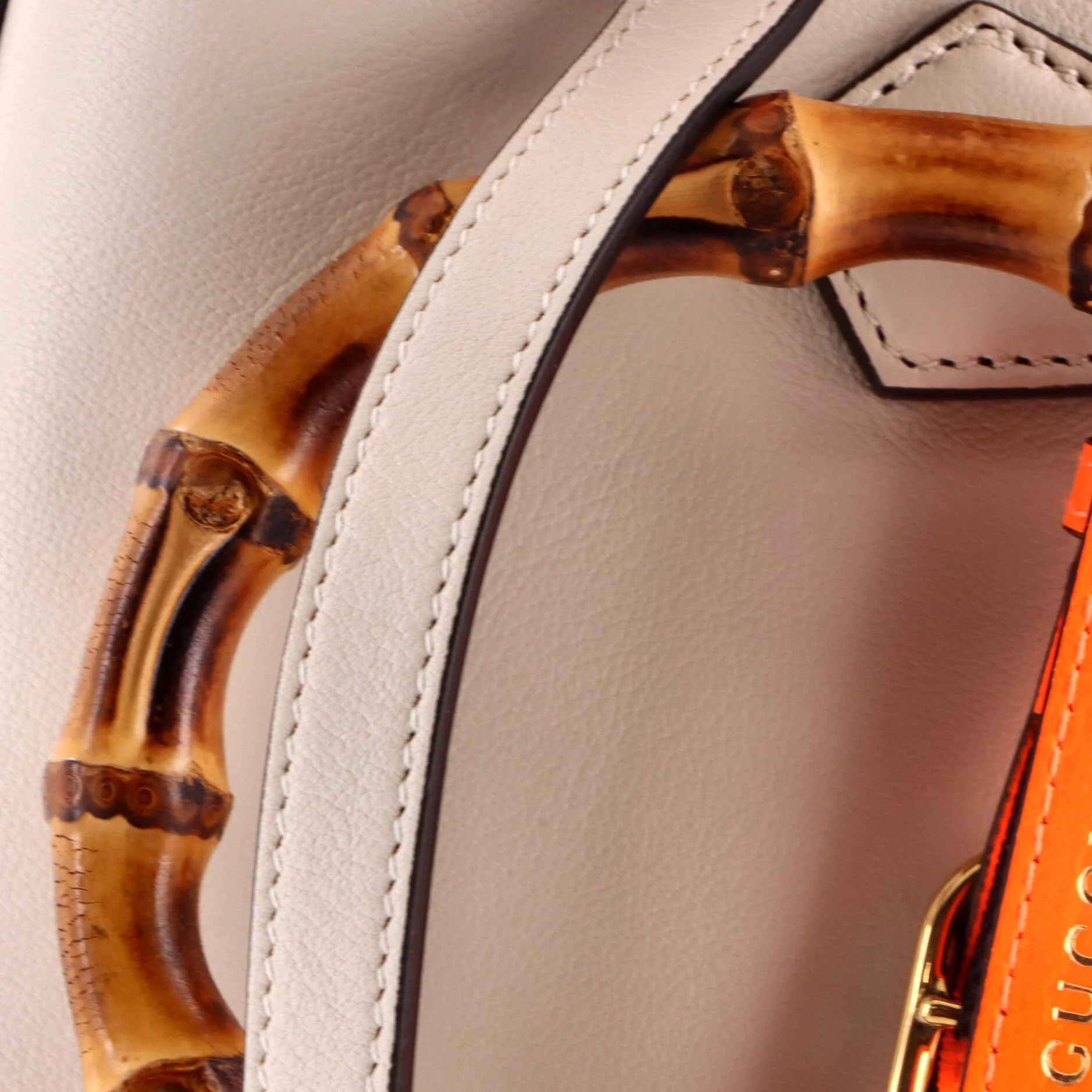 Diana NM Bamboo Handle Tote Leather Mini - Image 7