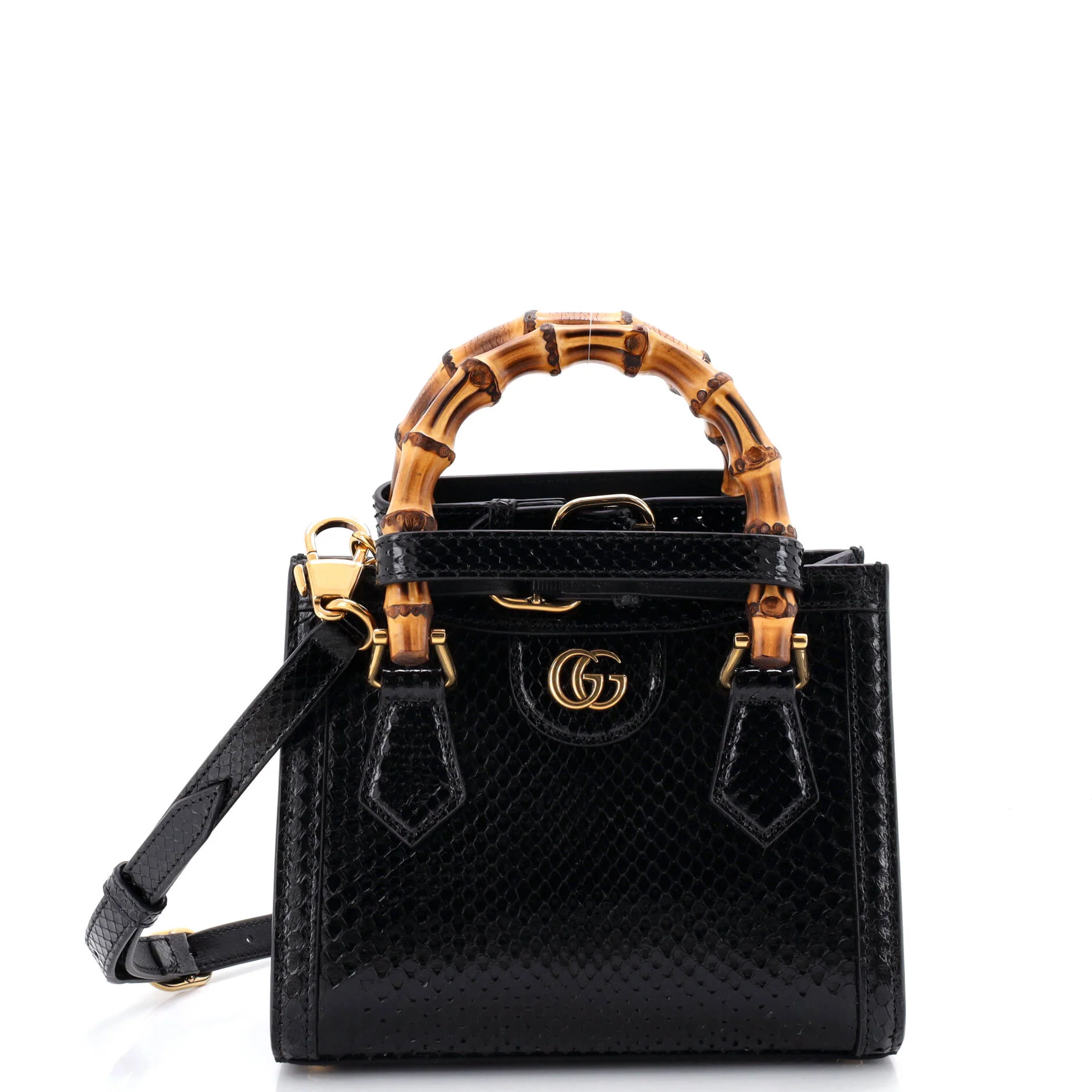 Diana NM Bamboo Handle Tote Python Mini