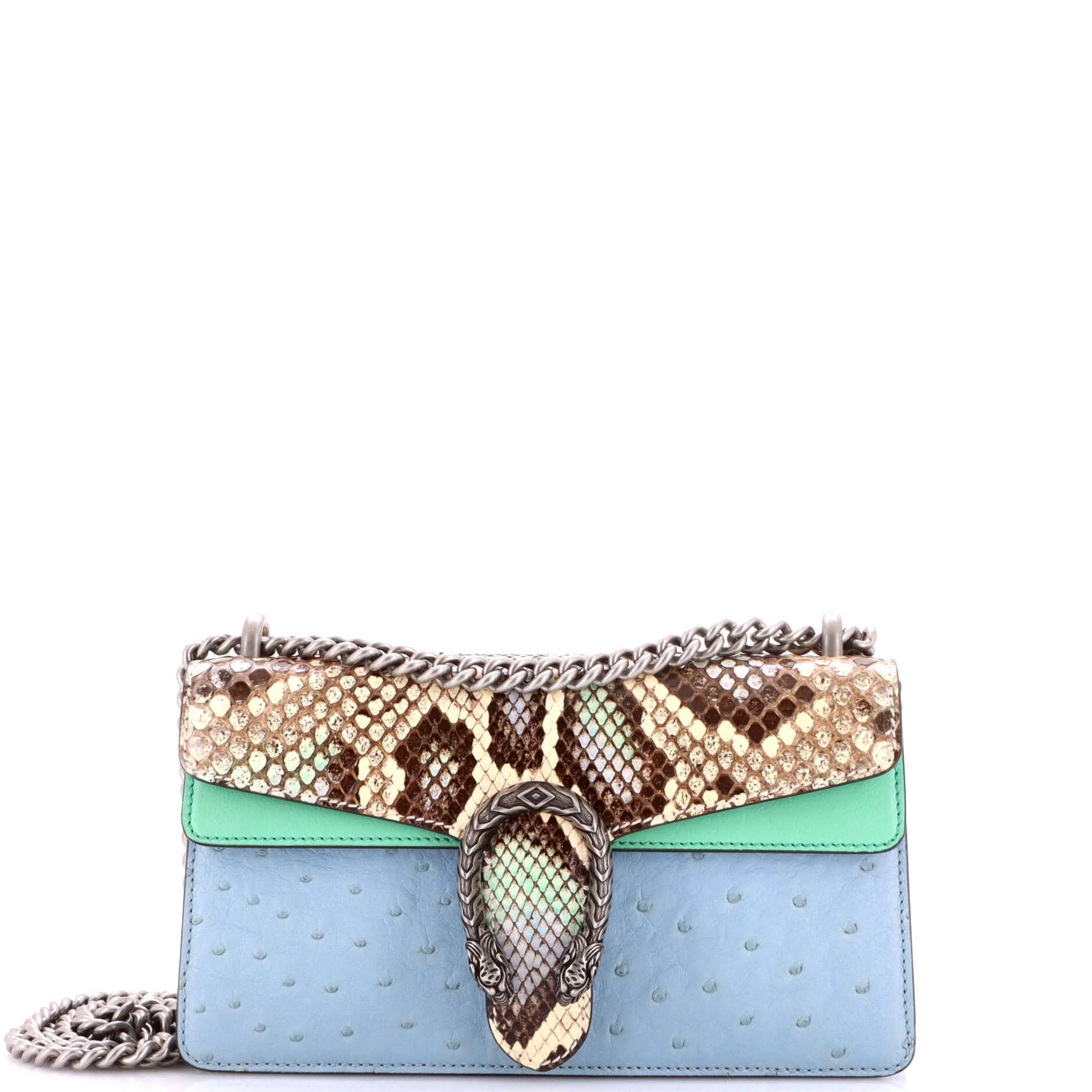 Dionysus Bag Python with Ostrich and Leather Small