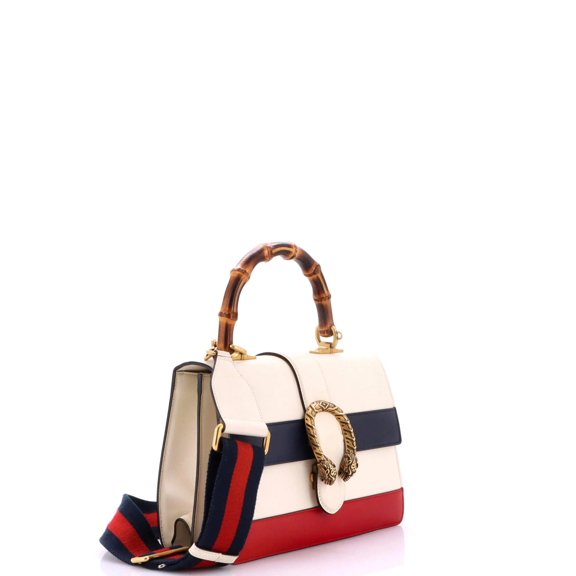 Dionysus Bamboo Top Handle Bag Colorblock Leather Medium - Image 2