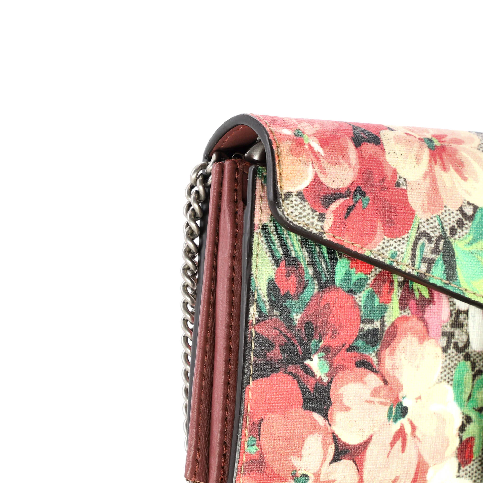 Dionysus Chain Wallet Blooms Print GG Coated Canvas Long - Image 7