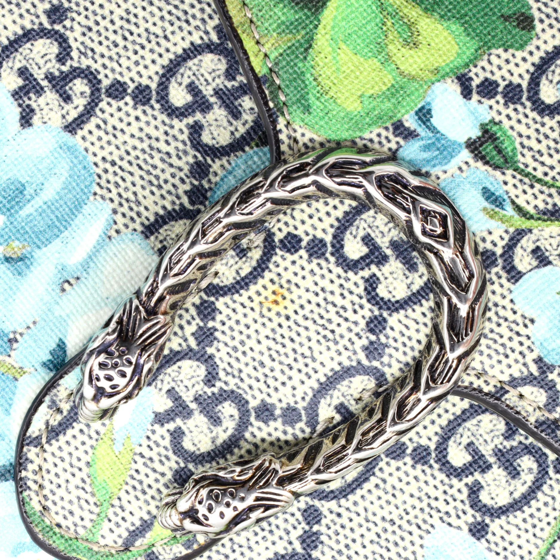 Dionysus Chain Wallet Blooms Print GG Coated Canvas Small - Image 6