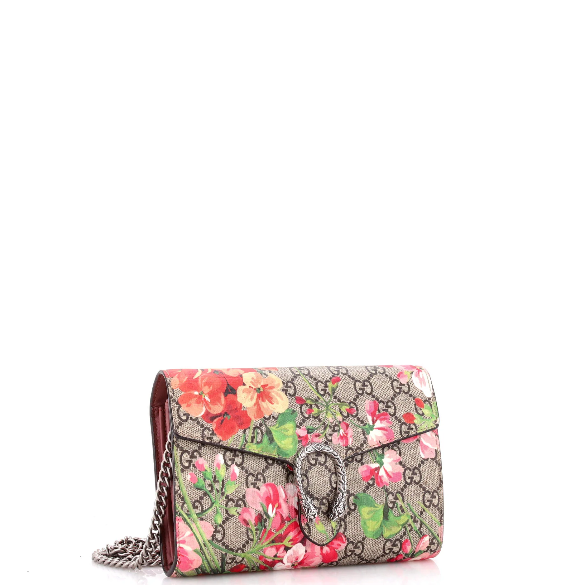 Dionysus Chain Wallet Blooms Print GG Coated Canvas Small - Image 2