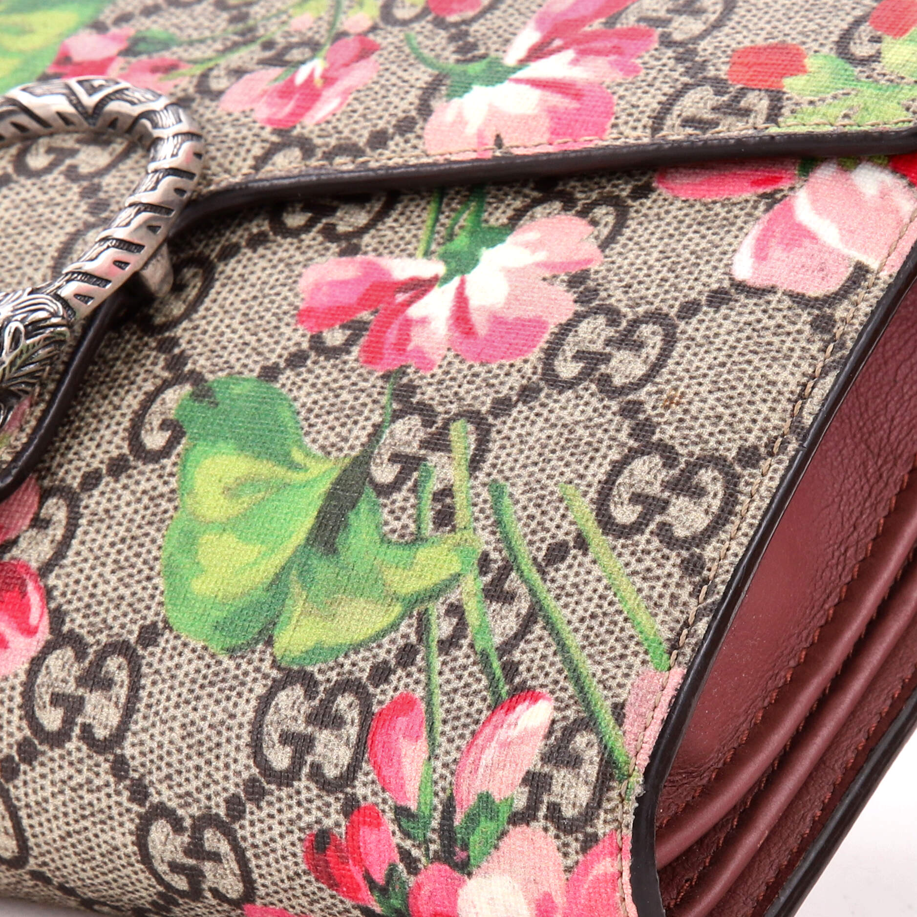 Dionysus Chain Wallet Blooms Print GG Coated Canvas Small - Image 6
