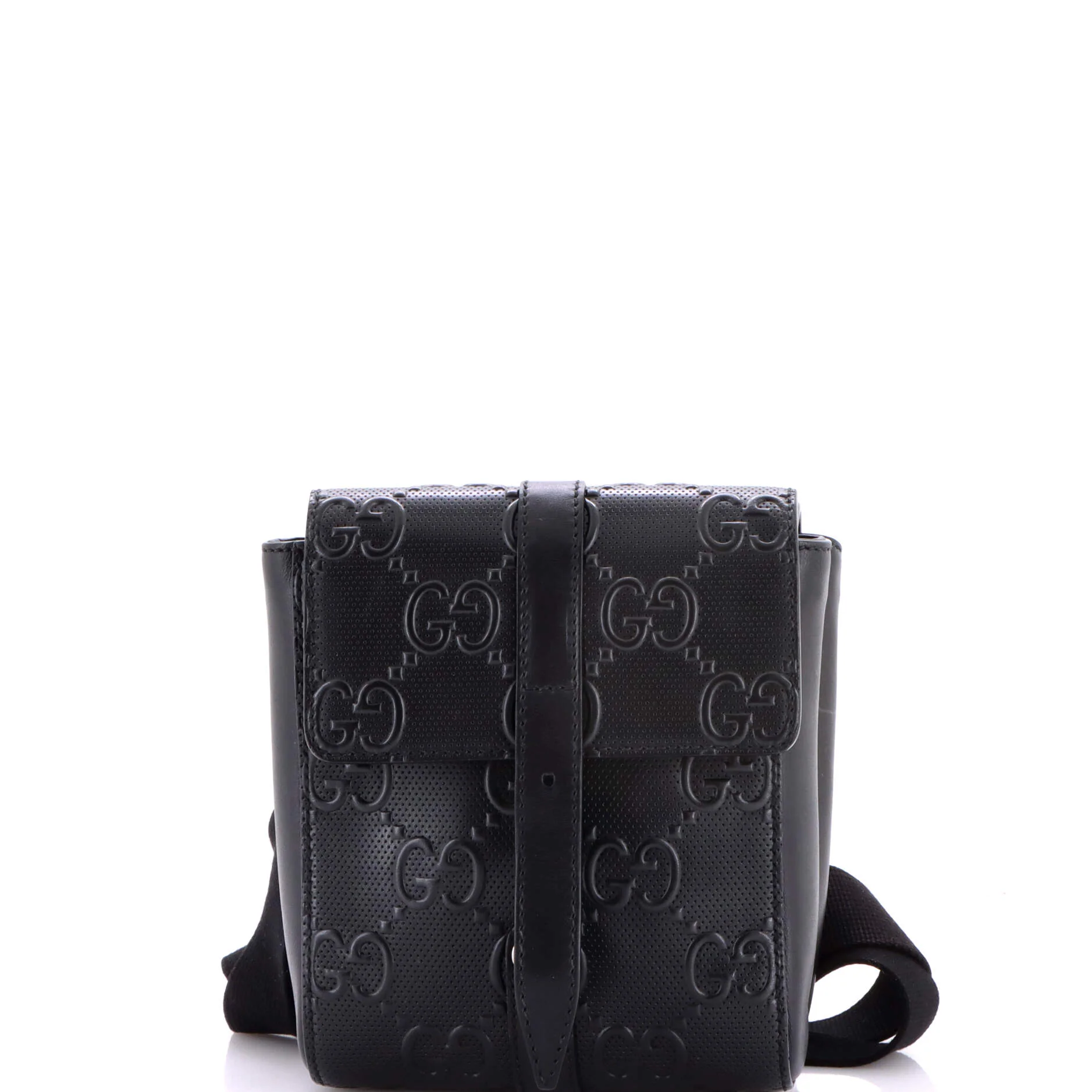 Double Belt Bag GG Embossed Perforated Leather