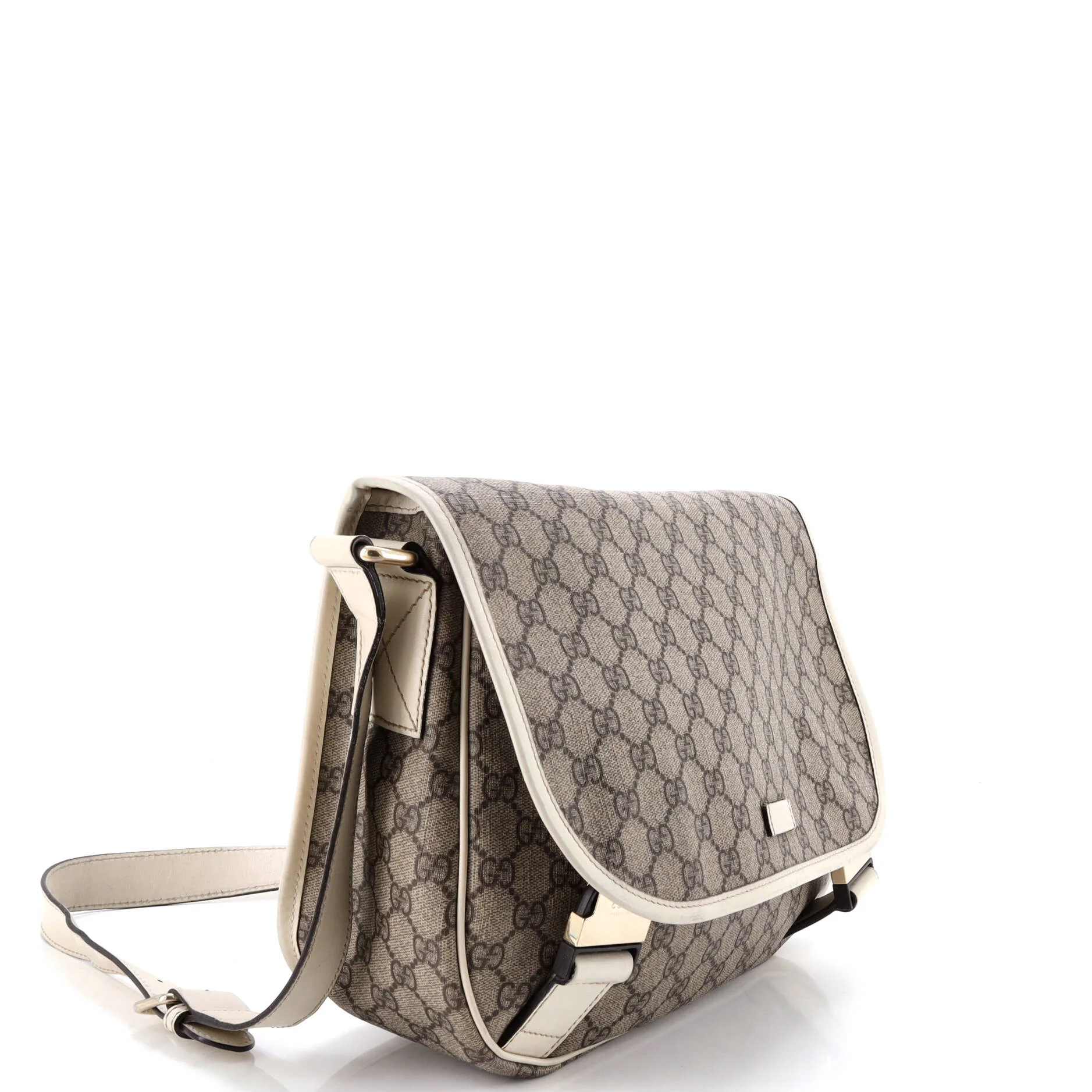 Double Buckle Messenger Bag GG Coated Canvas Medium - Image 2