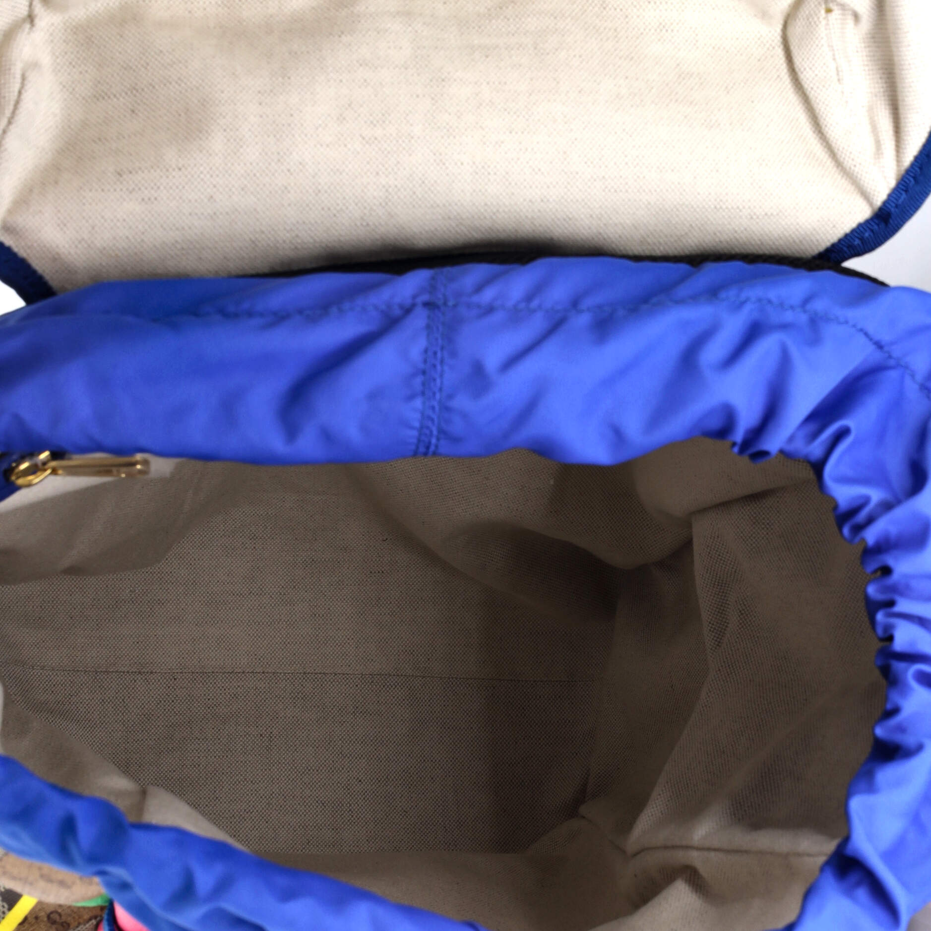 Double Pocket Buckle Backpack Rhombus GG Coated Canvas with Leather - Image 5