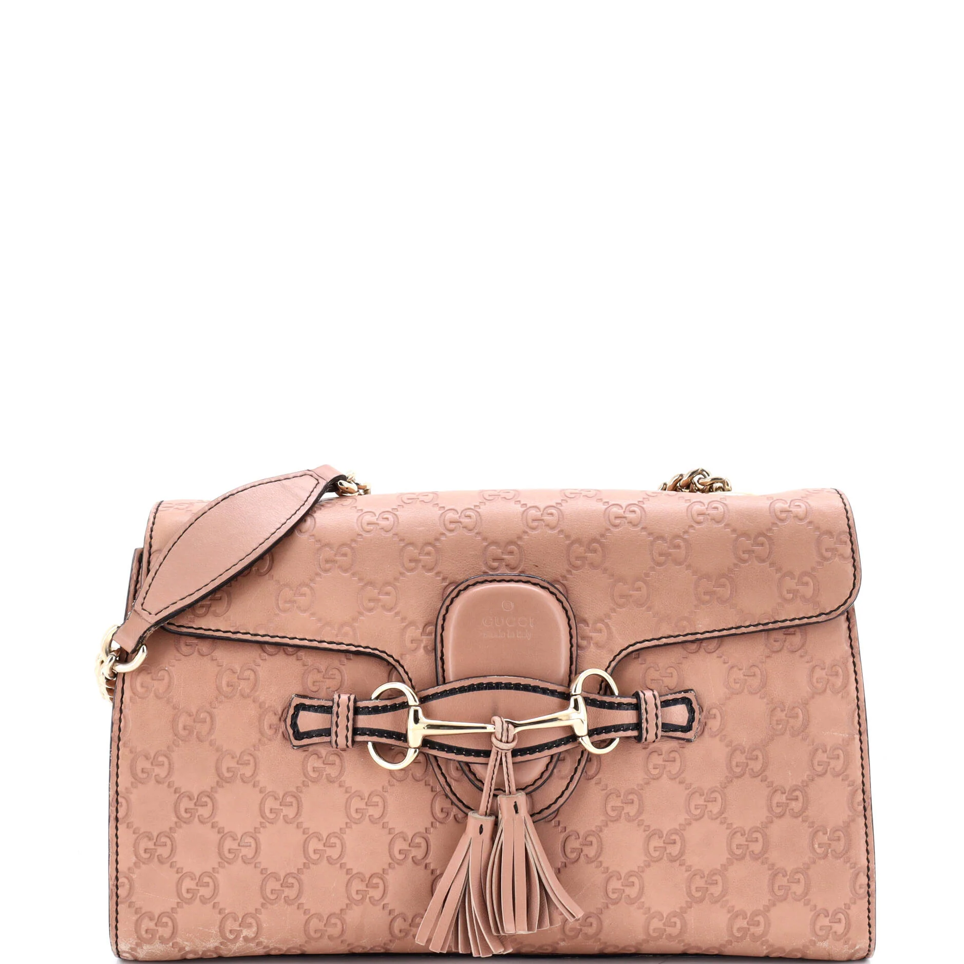 Emily Chain Flap Bag Guccissima Leather Medium