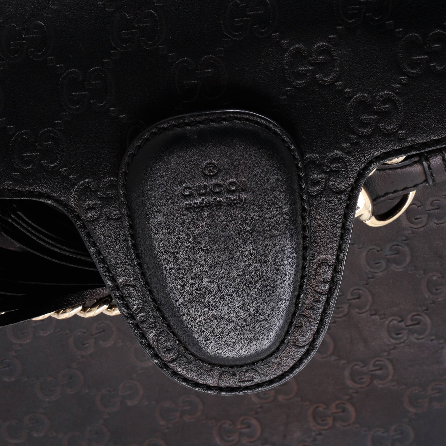 Emily Chain Flap Shoulder Bag Guccissima Leather Large - Image 7