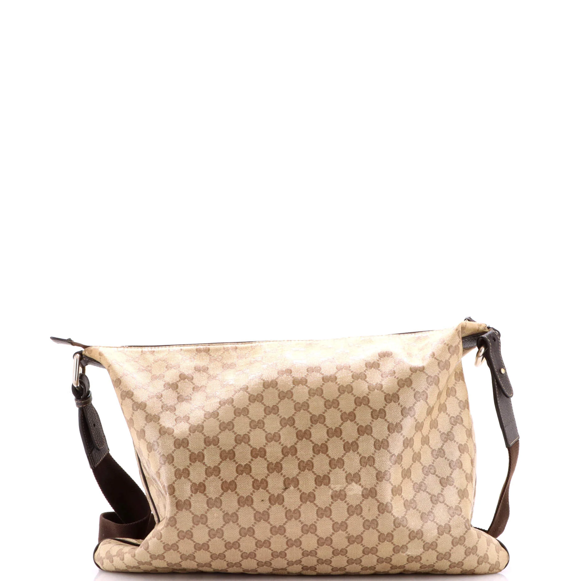 Flat Zipped Messenger Bag GG Coated Canvas Large - Image 3