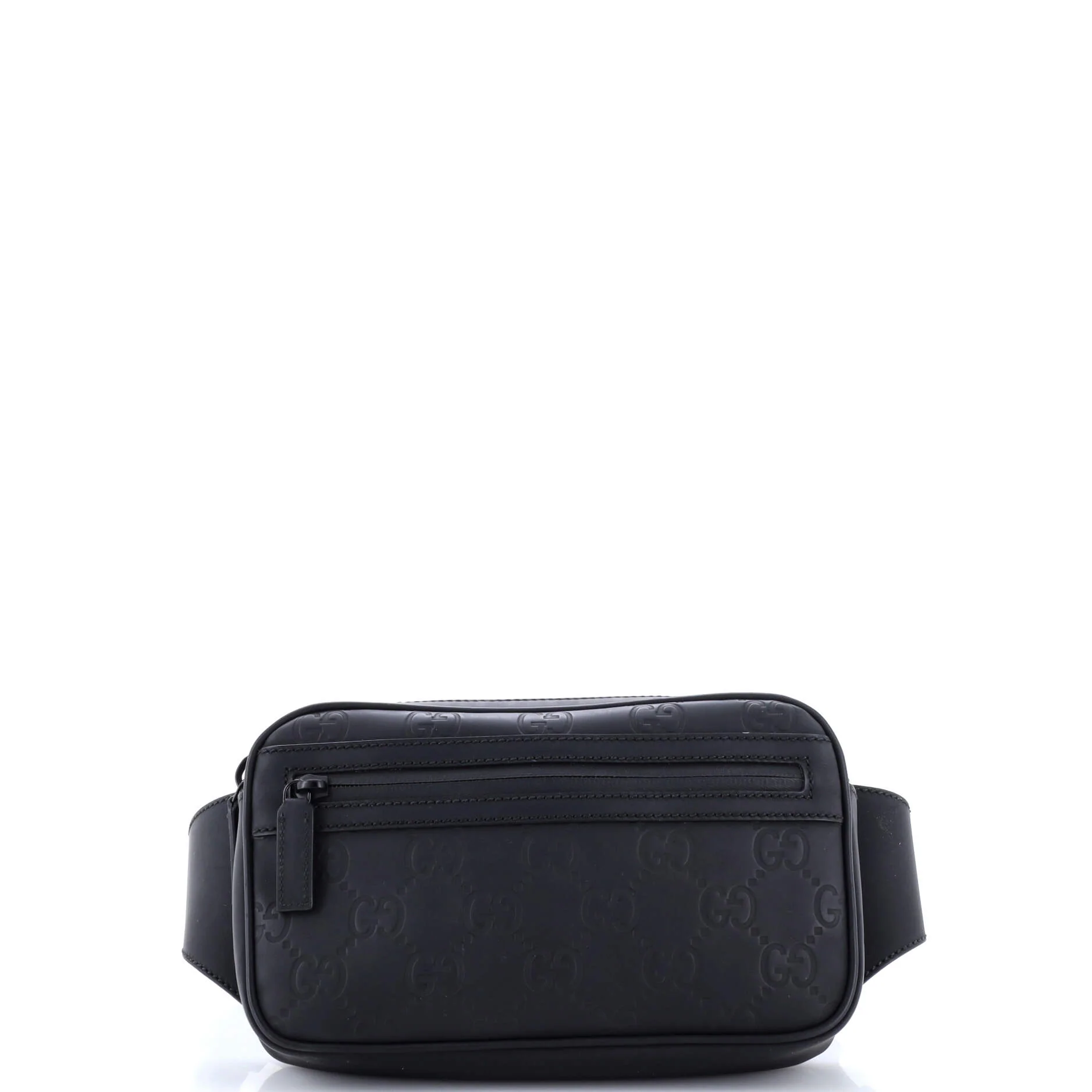 Front Zip Belt Bag GG Rubber Effect Leather