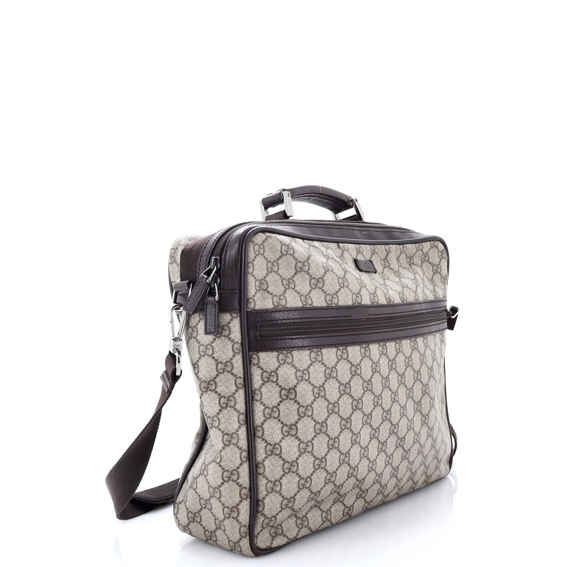 Front Zip Camera Bag GG Coated Canvas Large - Image 2