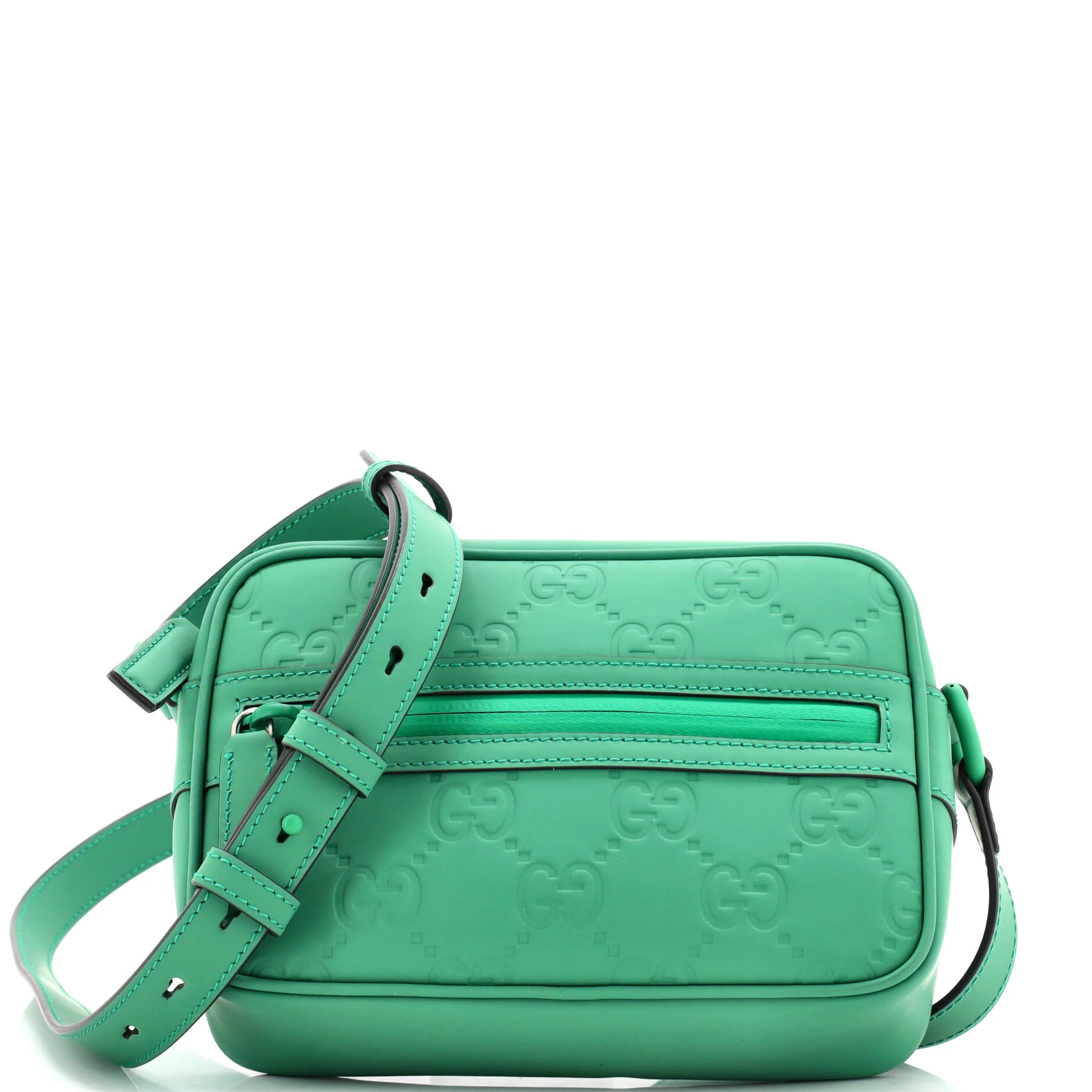 Front Zip Crossbody GG Rubber Effect Leather Mini