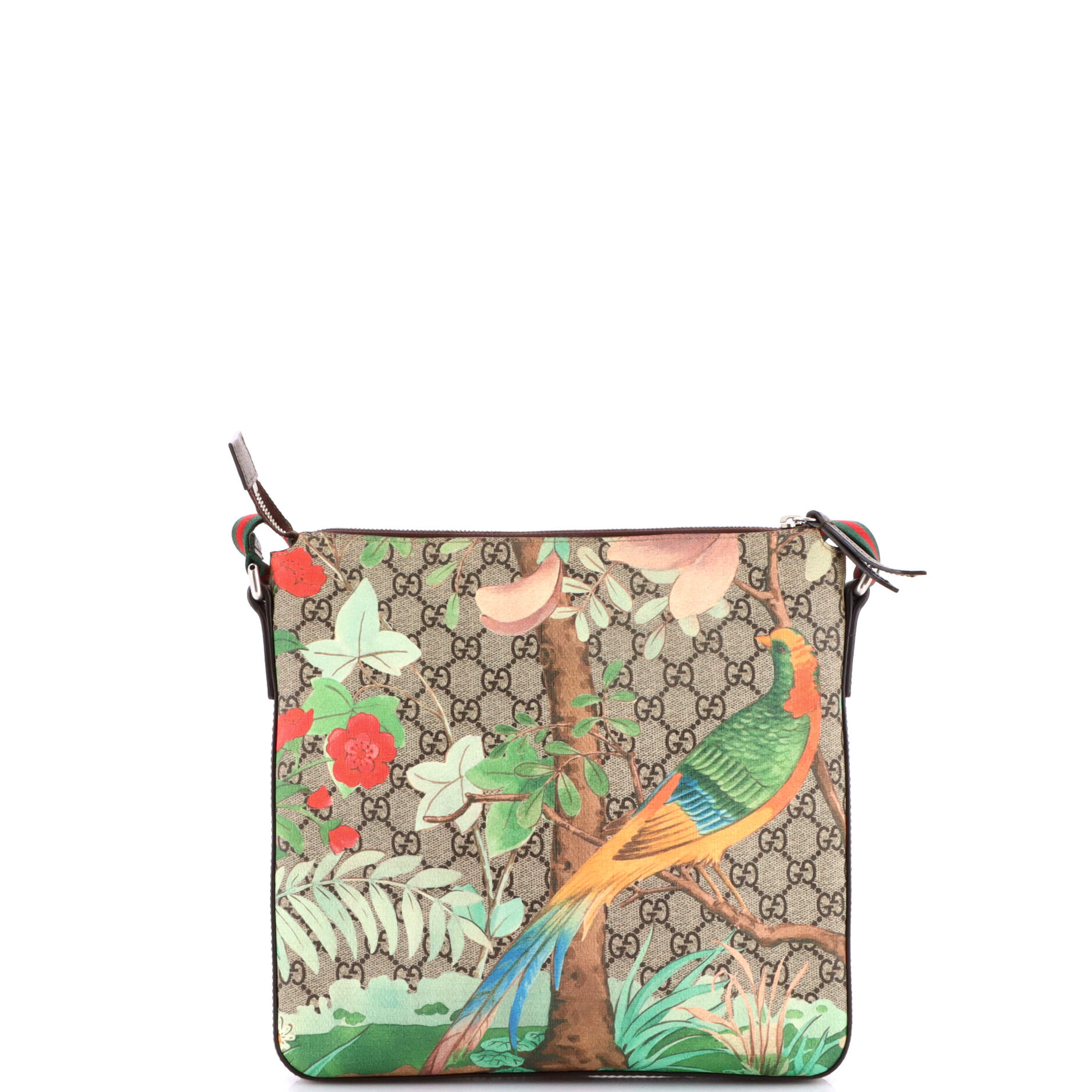 Front Zip Messenger Tian Print GG Coated Canvas Medium - Image 3