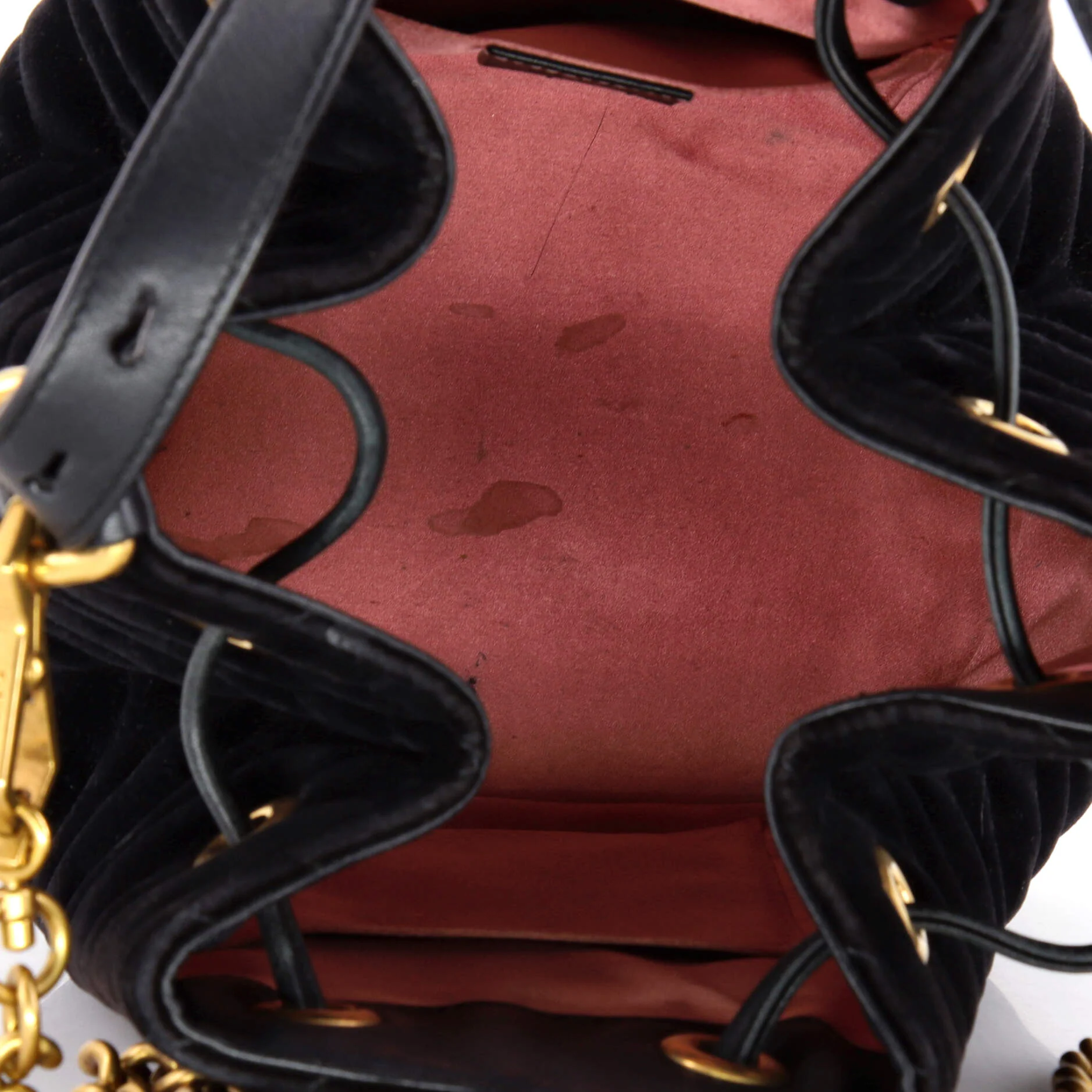 GG Marmont Bucket Bag Matelasse Velvet Small - Image 5