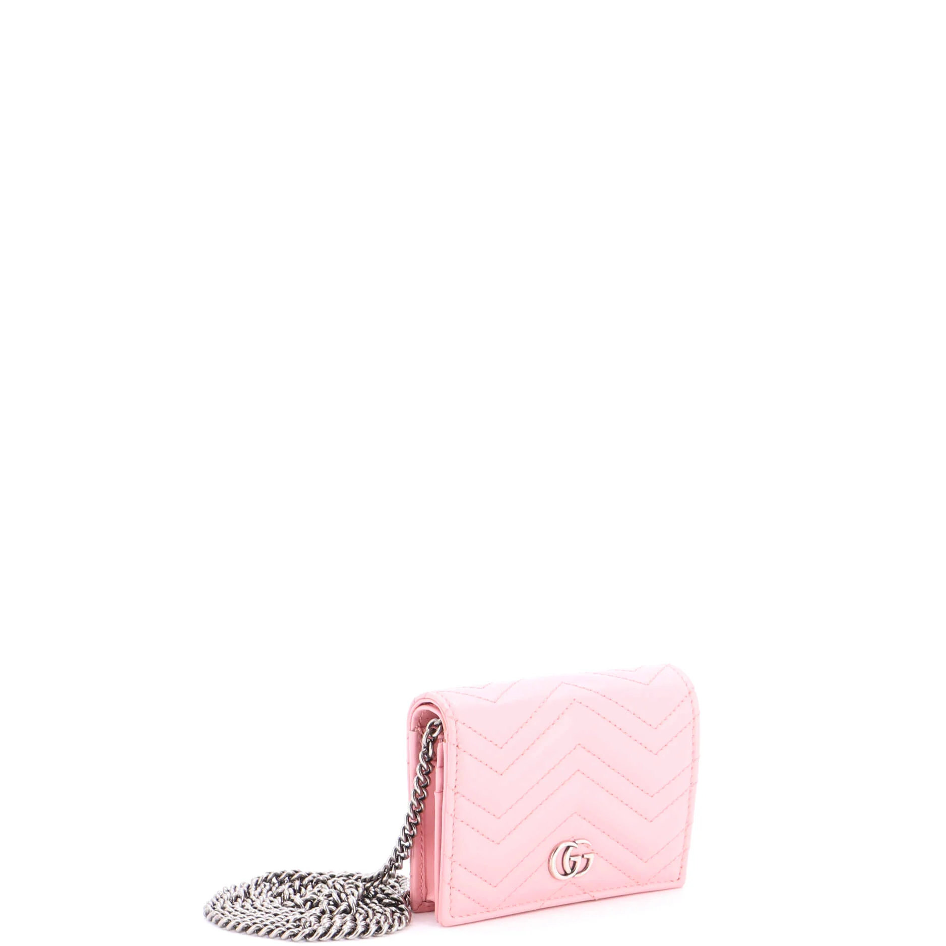 GG Marmont Card Case on Chain Matelasse Leather - Image 2