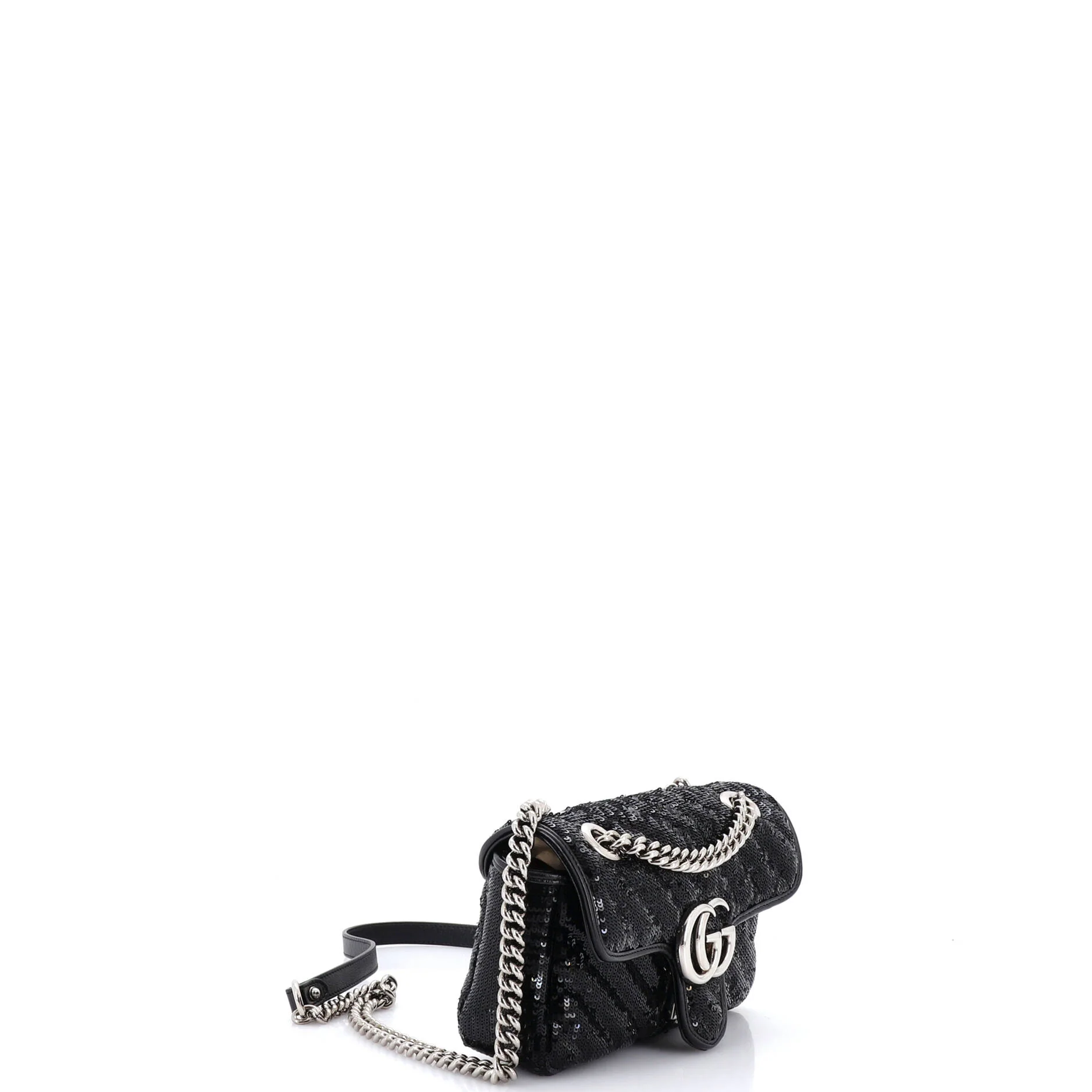 GG Marmont Flap Bag Diagonal Quilted Sequins Mini - Image 2