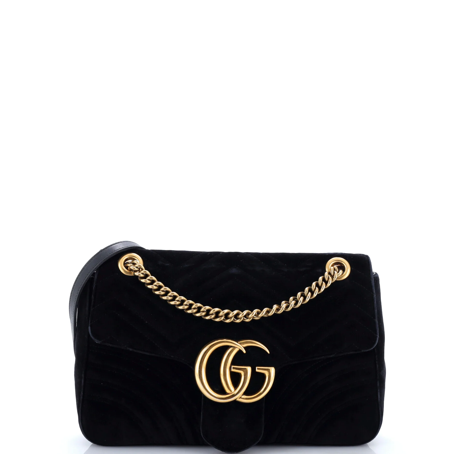 GG Marmont Flap Bag Matelasse Velvet Medium