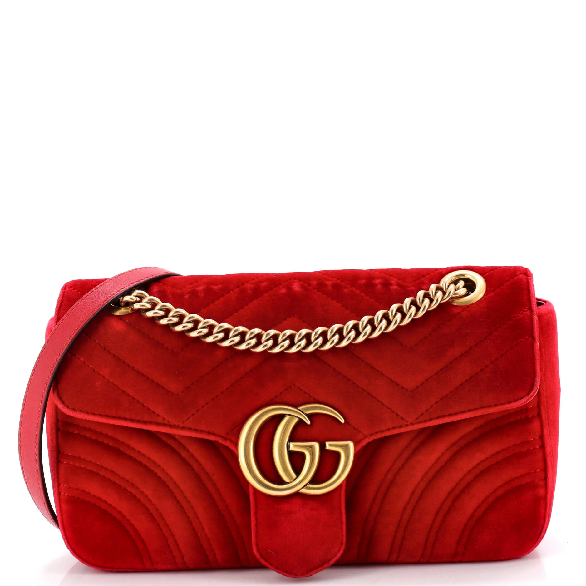 GG Marmont Flap Bag Matelasse Velvet Small