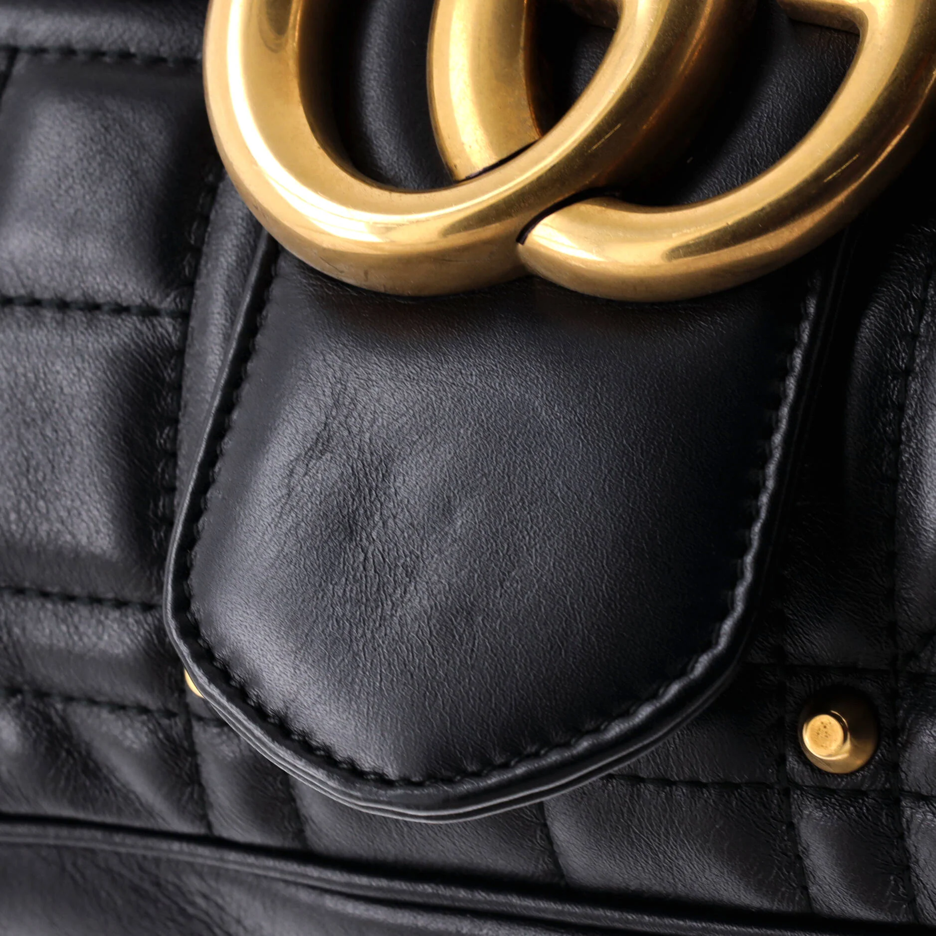 GG Marmont Flap Bag Studded Matelasse Leather Medium - Image 6