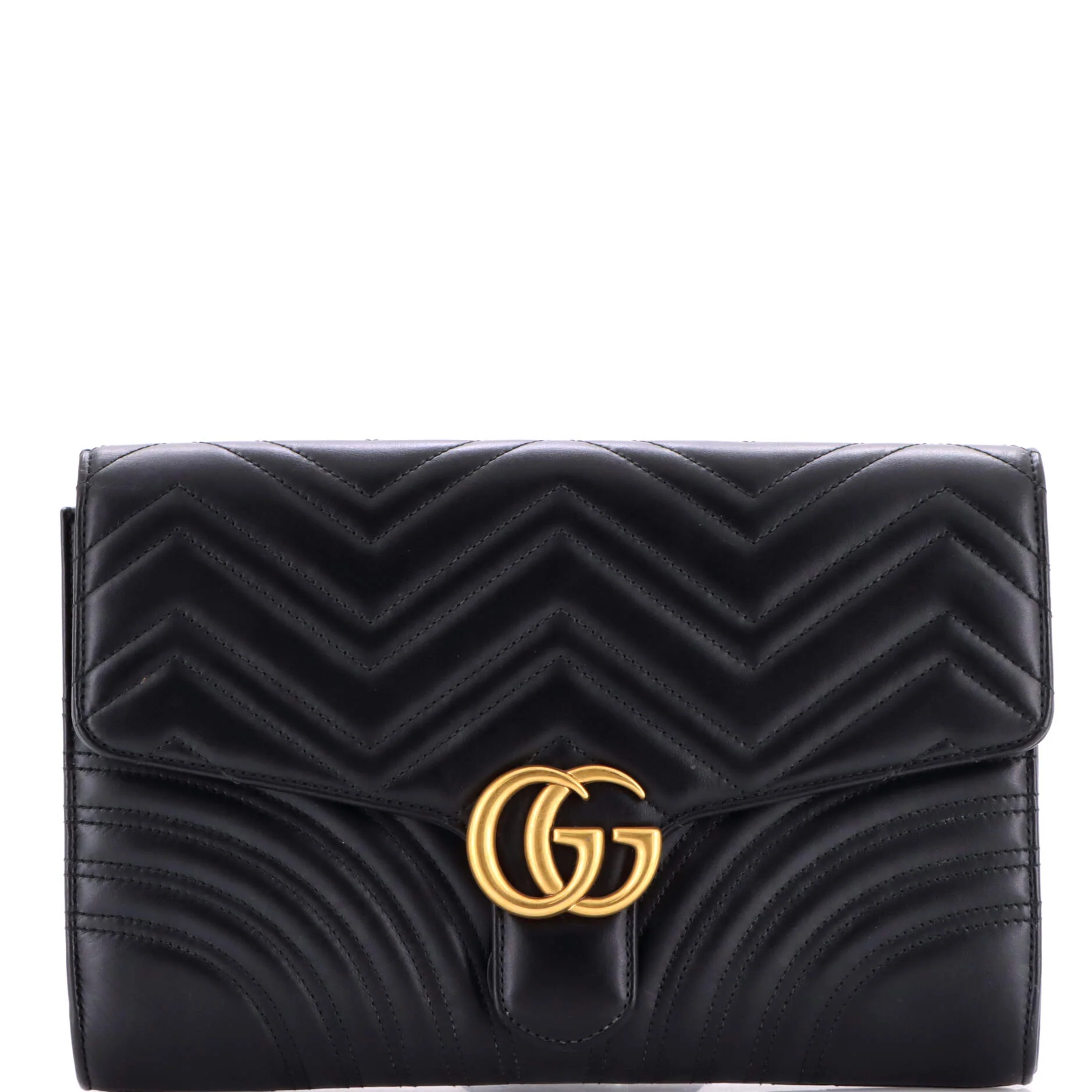 GG Marmont Flap Clutch Matelasse Leather