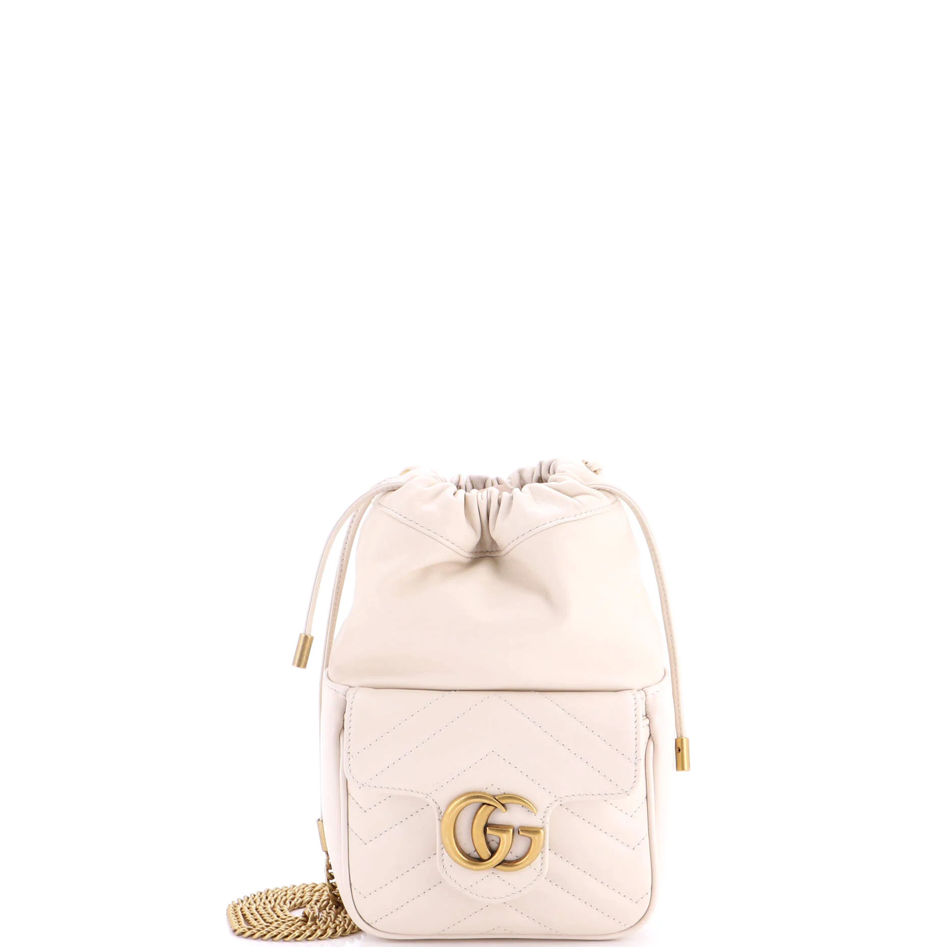 GG Marmont Front Pocket Bucket Bag Matelasse Leather Mini