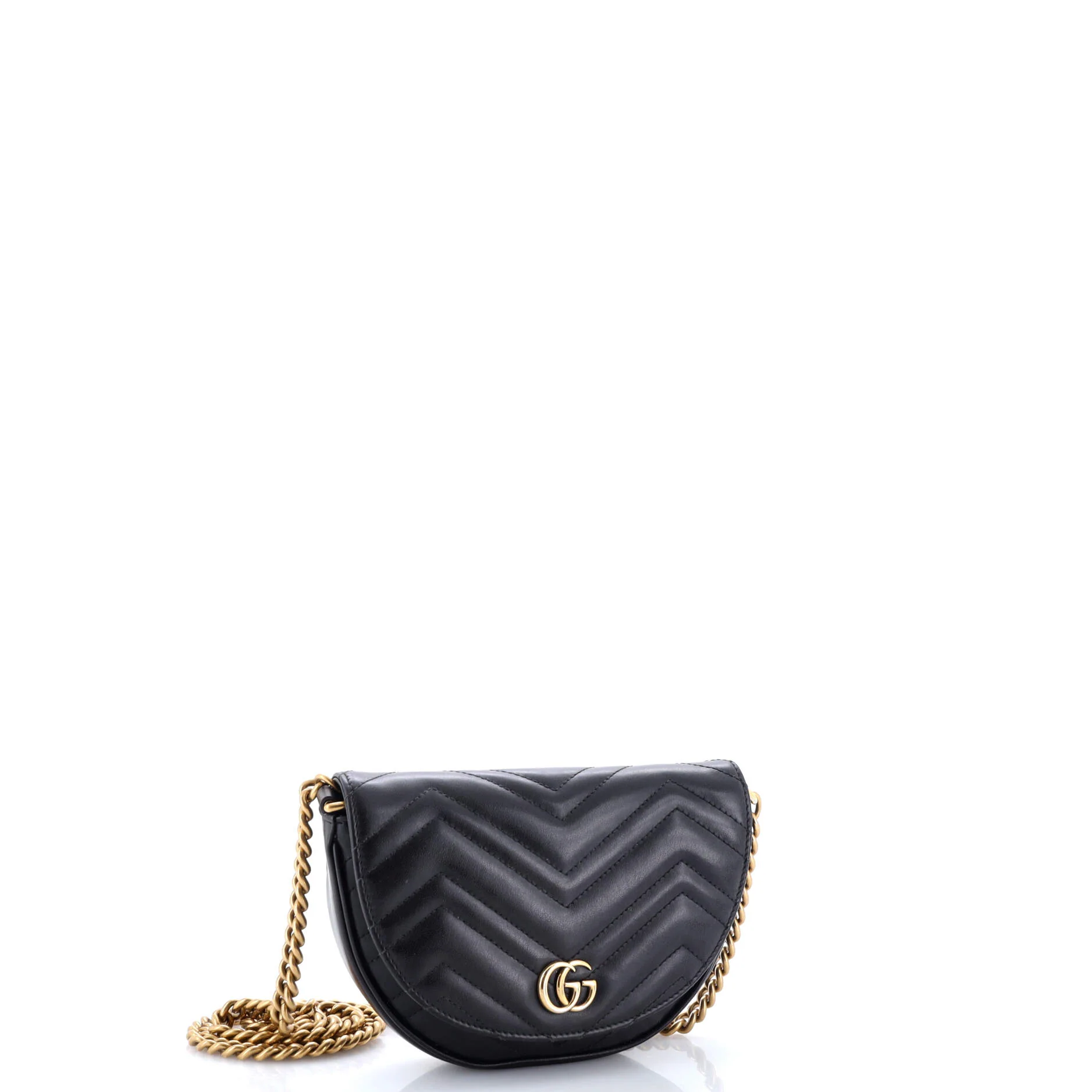 GG Marmont Half Moon Flap Crossbody Bag Matelasse Leather Mini - Image 2
