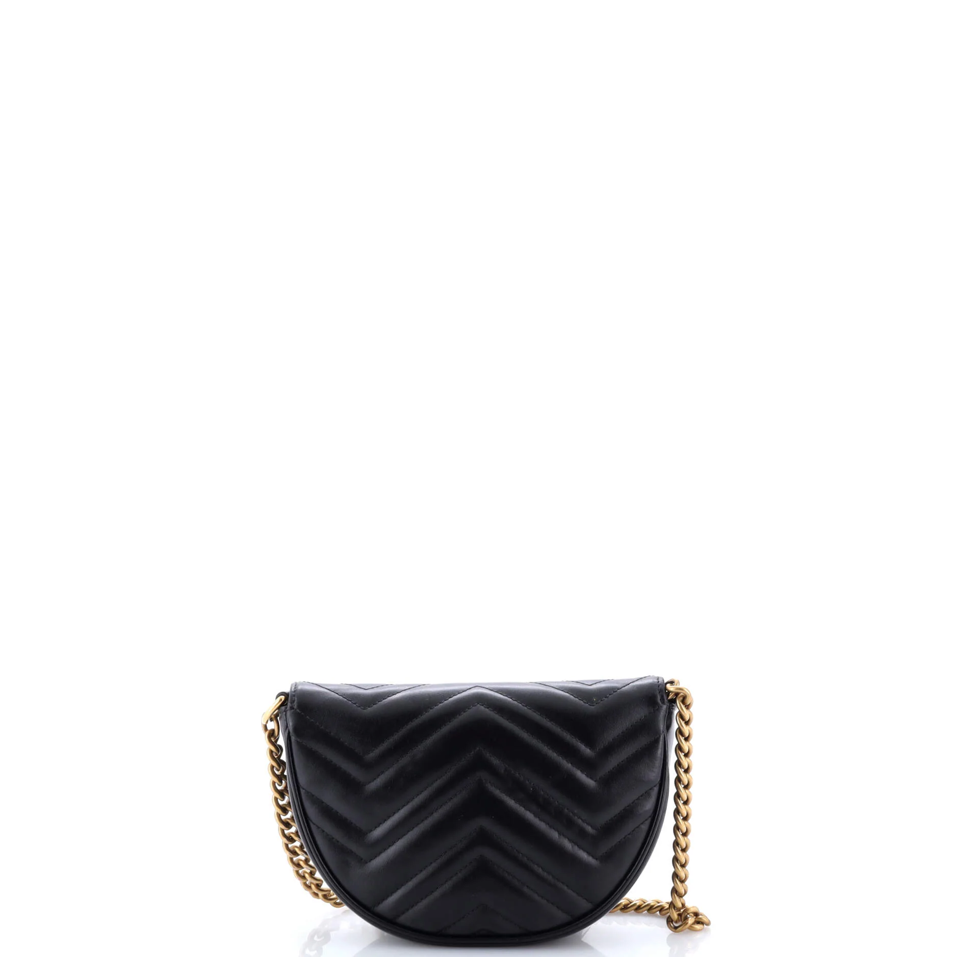 GG Marmont Half Moon Flap Crossbody Bag Matelasse Leather Mini - Image 3