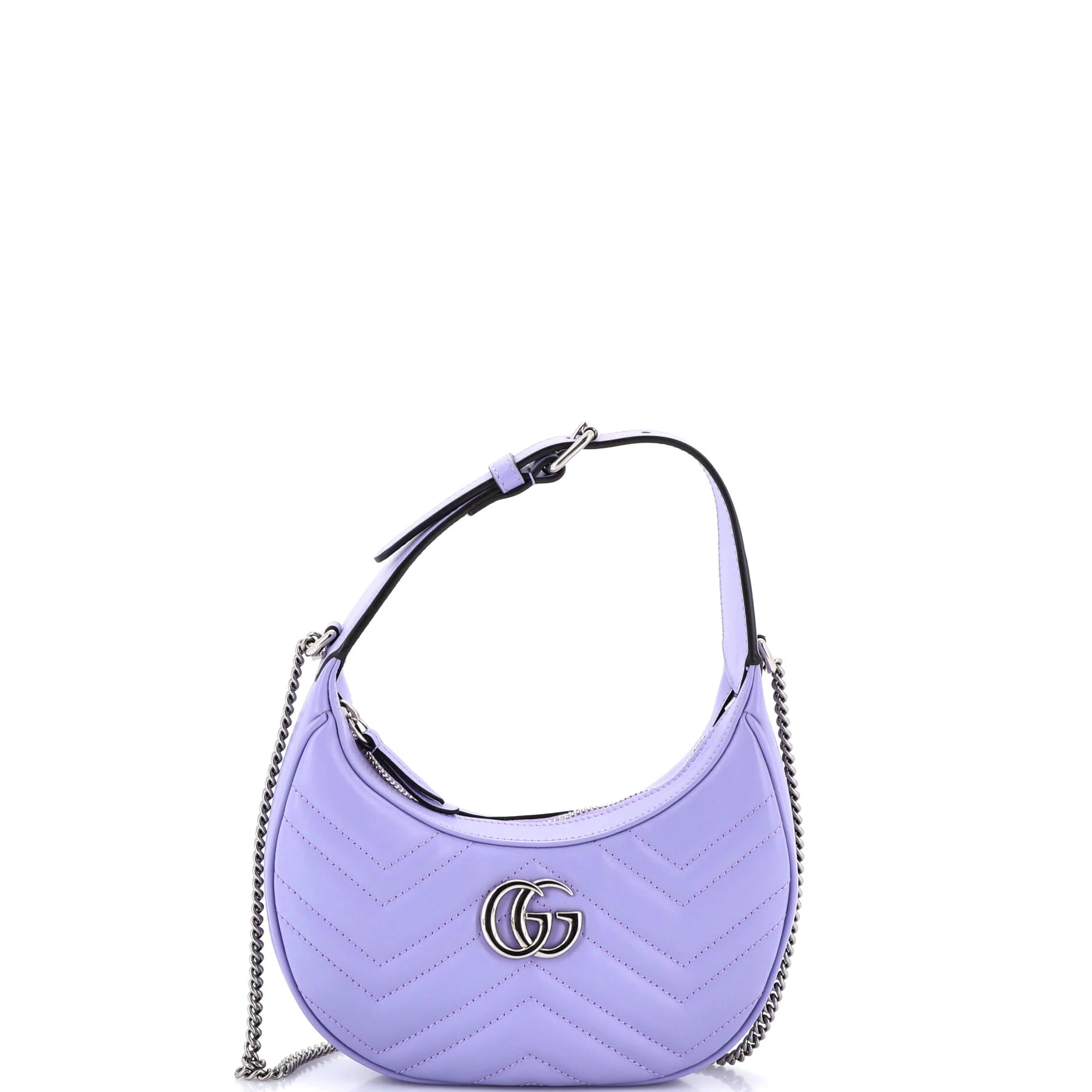 GG Marmont Half Moon Hobo Matelasse Leather Mini
