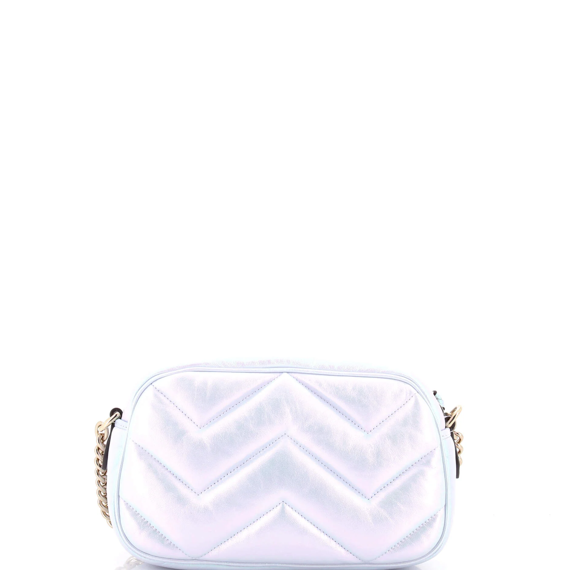 GG Marmont Shoulder Bag Chevron Iridescent Leather Small - Image 3