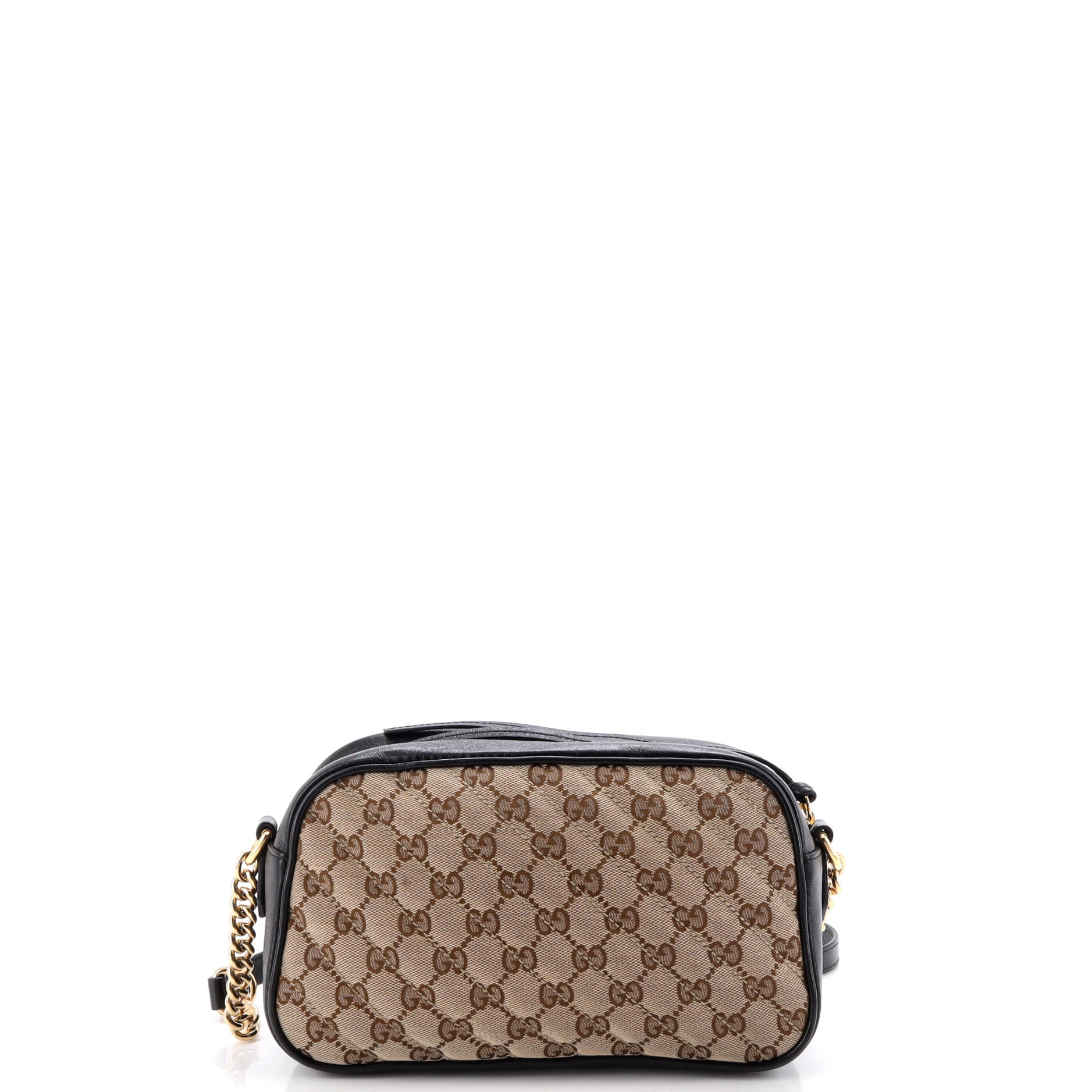 GG Marmont Shoulder Bag Diagonal Quilted GG Canvas with Leather Small - Image 3